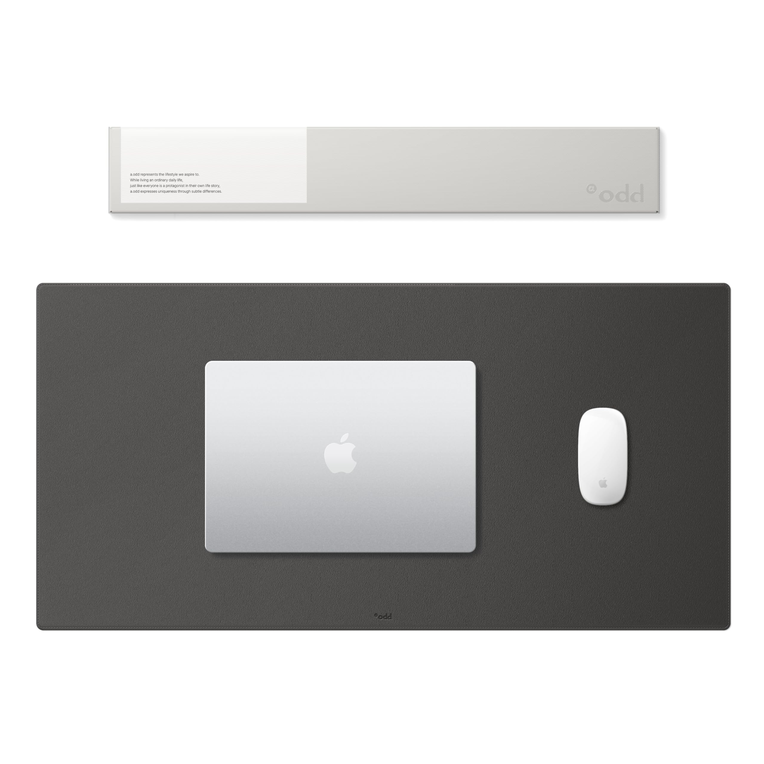 a.odd PU Leather Desk Mat | Large Mouse Pad & Desk Protector | Anti-Slip, Waterproof & Wipe-Clean Desk Pad for Home Office and Work (Pebble Charcoal)