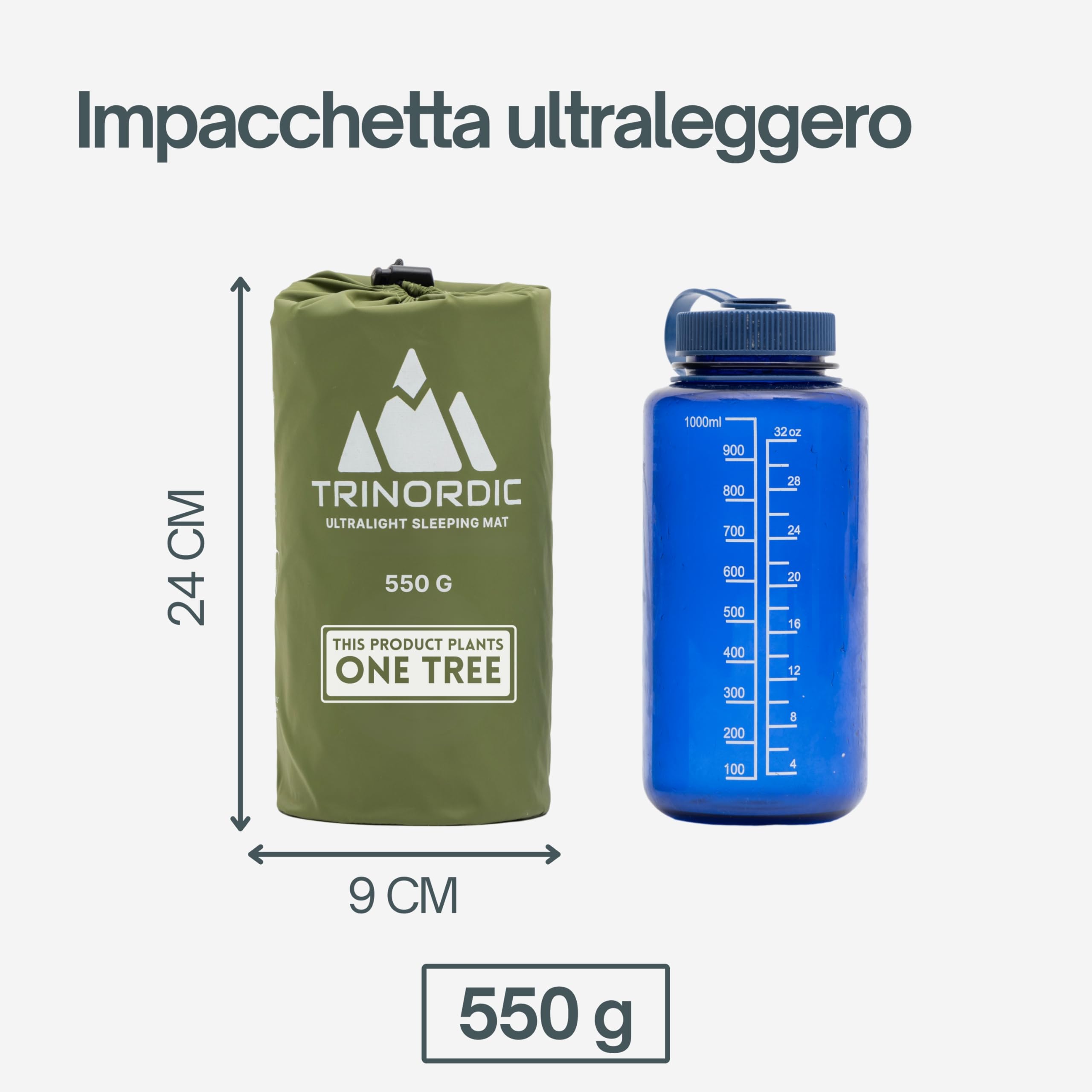 TRINORDIC Materassino Gonfiabile Ultraleggero da Campeggio - Materasso Singolo Salvaspazio ad Aria per Dormire con Comfort - Attrezzatura da Campeggio Resistente e Leggera per Avventure all'Aperto