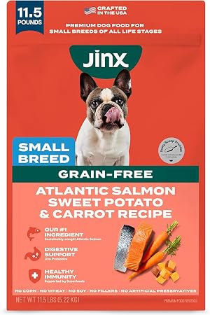 Jinx Premium Small Breed Dog Food Dry - Real Salmon & Sweet Potato Kibble with Superfoods for Immune Support & Probiotics for Digestive Support - No Fillers – 11.5lb, 11.5 Pound (Pack of 1), Salmon Small Breed