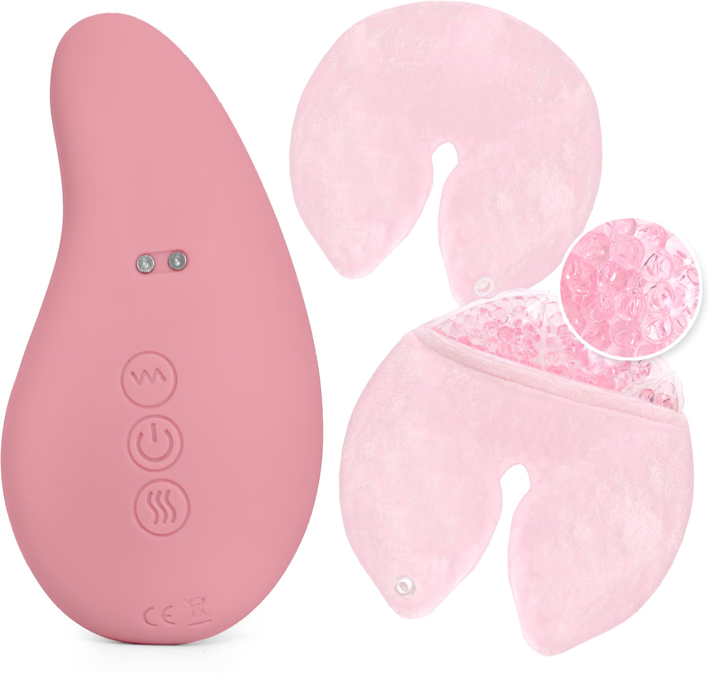 IDEALY - Lactation Massager- Breastfeeding Essentials Support Kit for Nursing Moms - Vibrating Lactation Massager with Heat and Breast Therapy Pads: Improve Milk Flow and Relieve Clogged Ducts