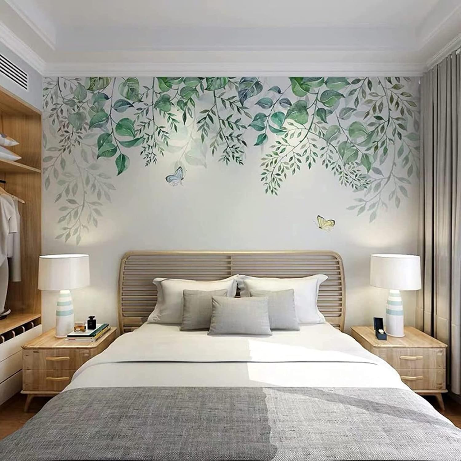 壁紙3d写真の壁紙 北欧のシンプルで新鮮な緑の葉のつる 400x280cm リビングルームのオフィスソファテレビの背景の装飾のための不織布diyウォールアート壁画 注目の福袋をピックアップ リビングルームのオフィスソファテレビの背景の装飾のための不織布diyウォール