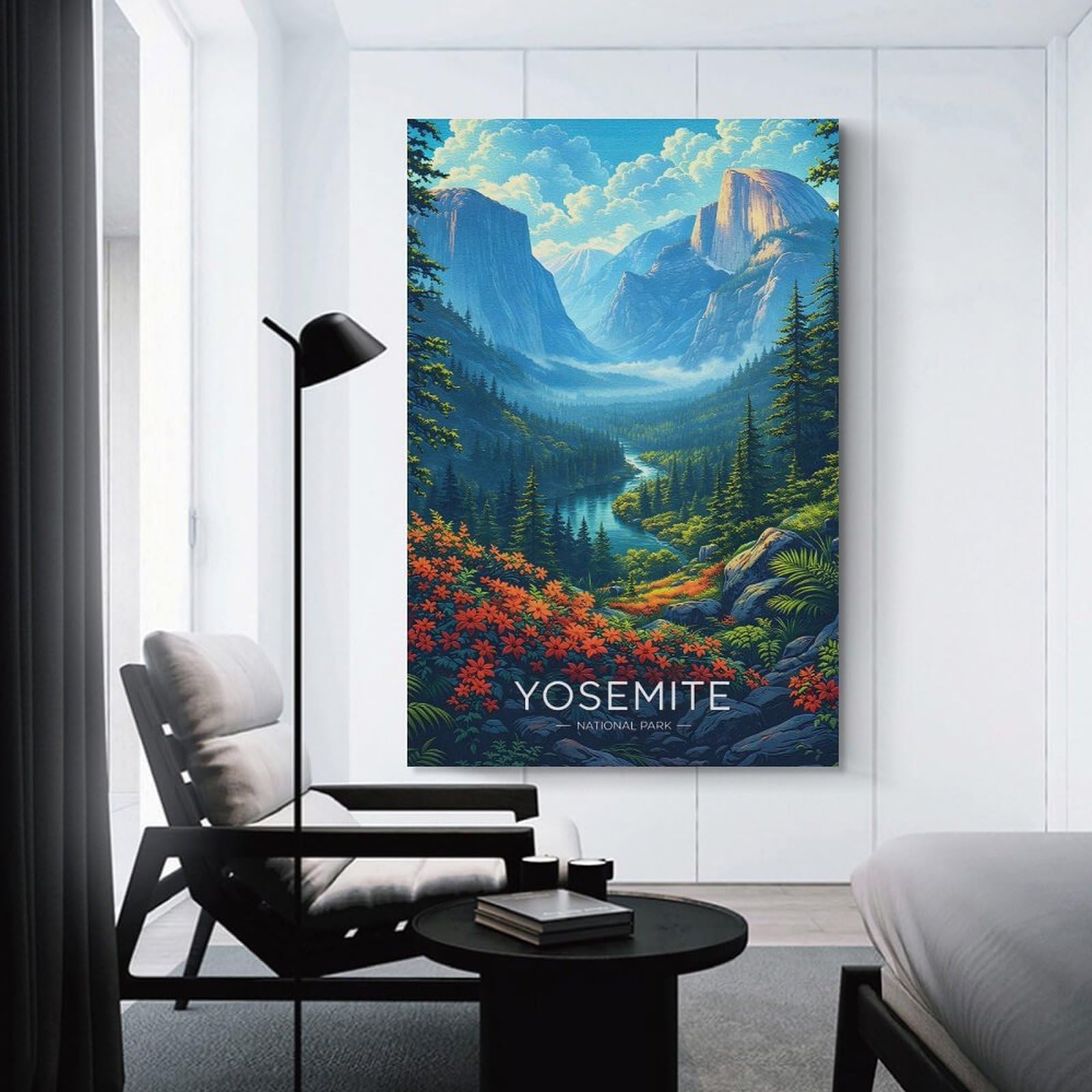 Junmoney Hanging Wall Art Yosemite National Park Landscape, 20x30inch(50x75cm), for Contemporary Homes, Apartments Or Offices, Stylish Wall Art for Fresh Spaces