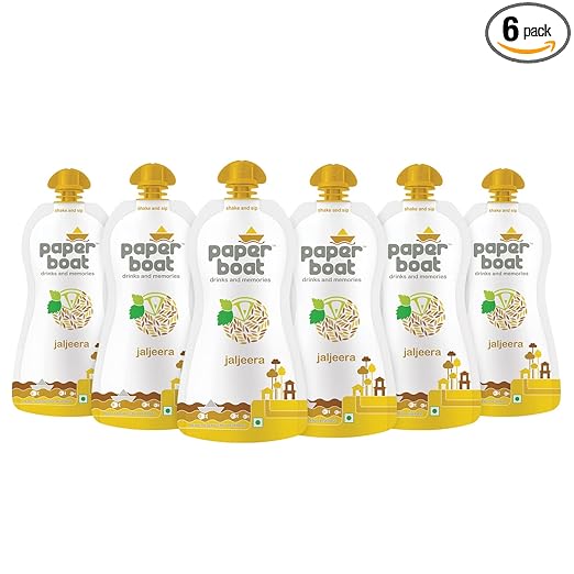 Paper Boat Jaljeera, Refreshing Summer Drink, No Added Preservatives and Colours (Pack of 6, 200ml each)