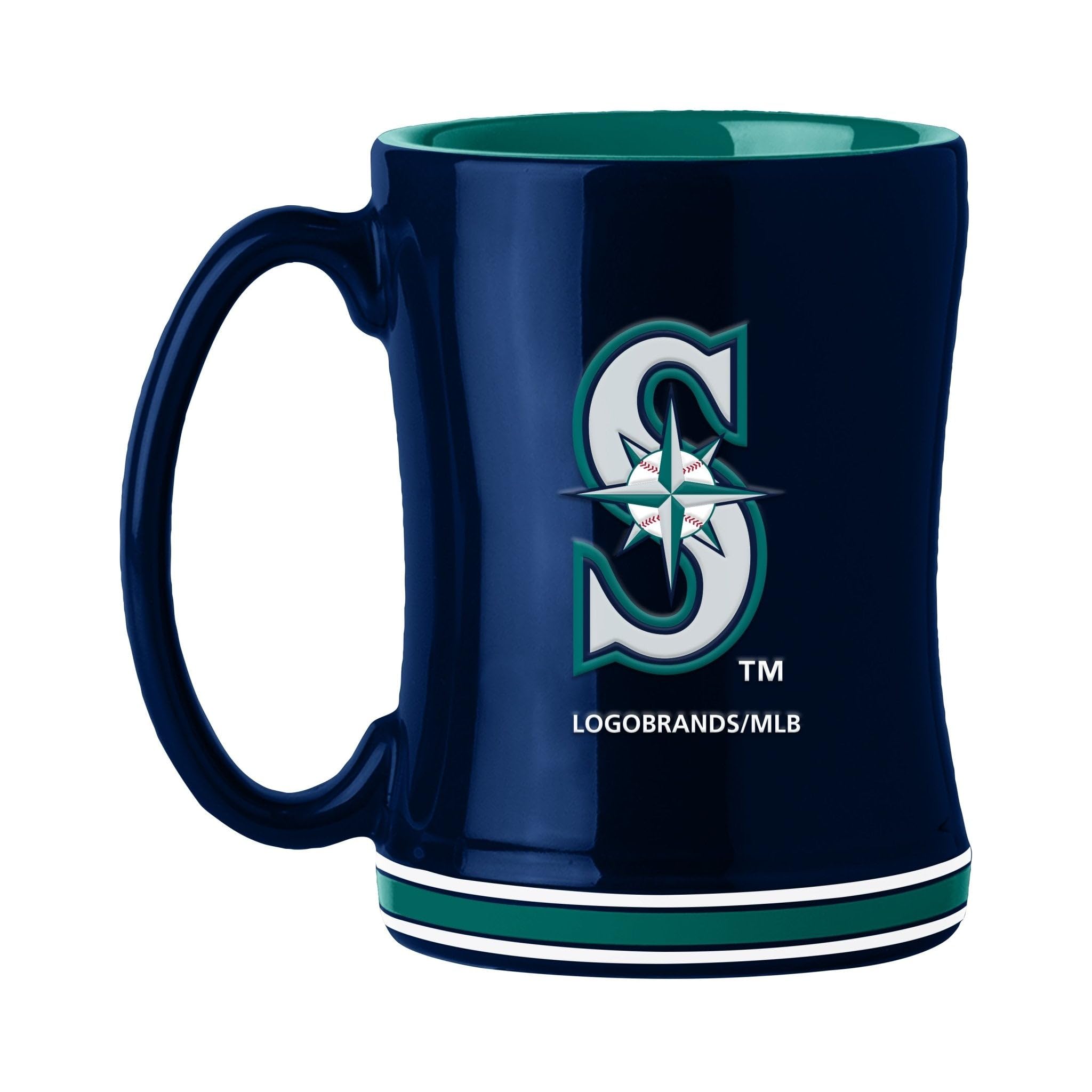 Logo Brands 526-C14RM: Seattle Mariners 14oz Relief Mug