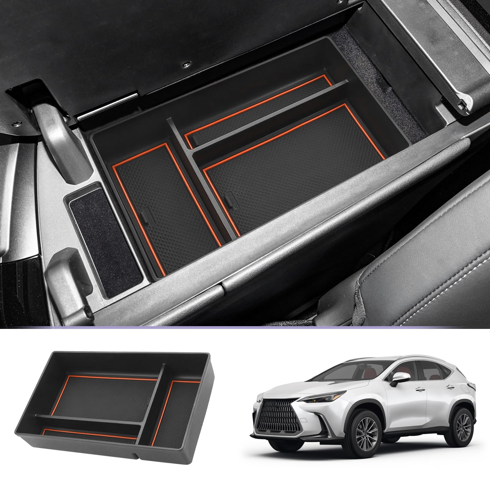 Center Console Organizer Compatible with 2022 2023 2024 2025 2026 Lexus NX350 NX250 Accessories 2024 2025 2026 Lexus NX350 NX250 Armrest Console