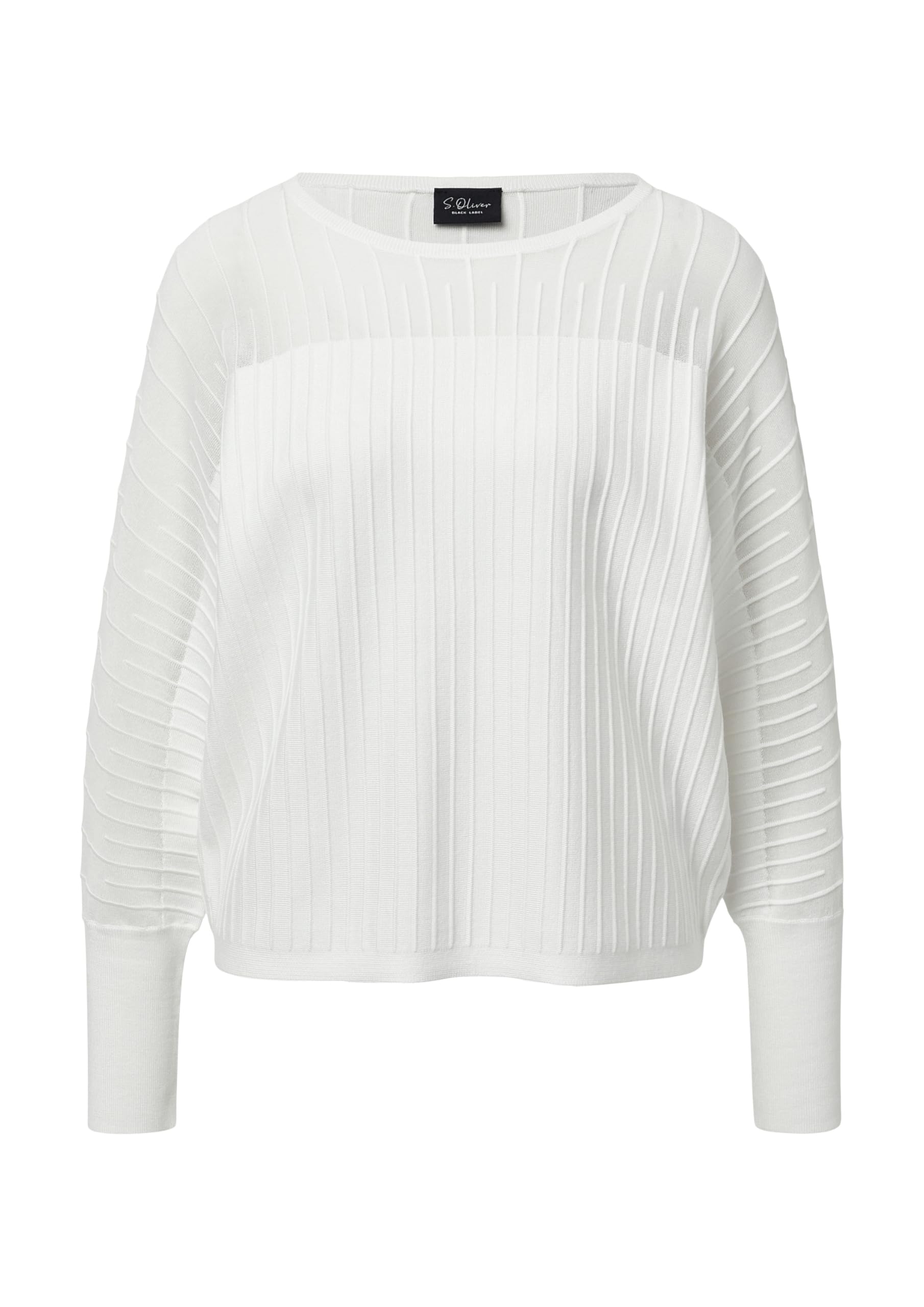 s.Oliver Feinstrickpullover mit Fledermausärmeln und Ottoman-Struktur
