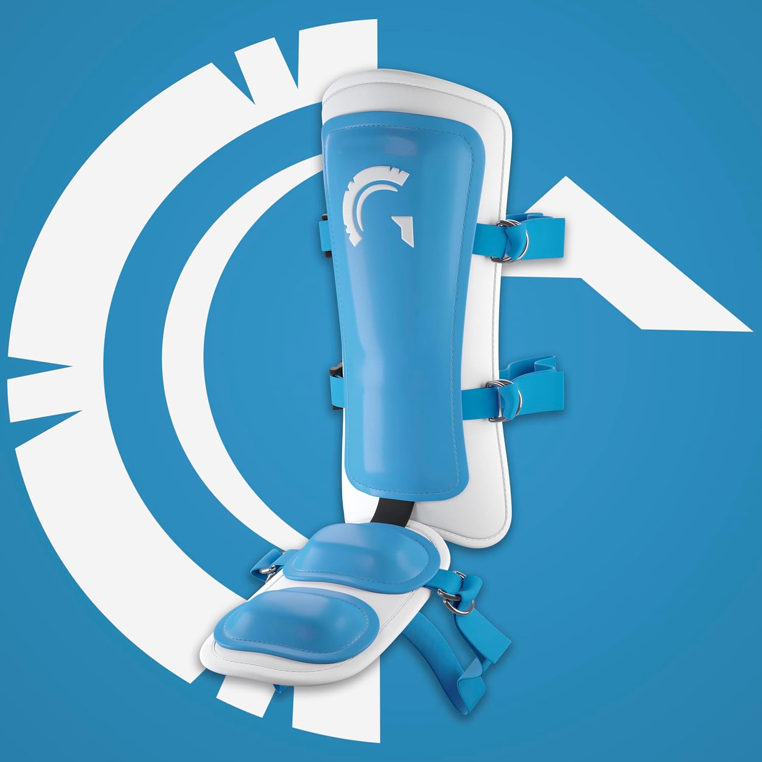 Guardian Baseball Leg & Elbow Guard Bundle for Adults (Ages 12+) – Baseball Protective Gear Set for Batting & Fielding – Impact-Resistant, Adjustable Fit, Lightweight & Durable Armor, Baby Blue/White