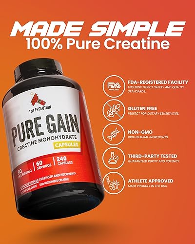 Miniatura 2 de TNT Evolution Cápsulas de monohidrato de creatina, 50 porciones, 3,000 mg por porción, fáciles de tragar, 750 mg de monohidrato de creatina por
