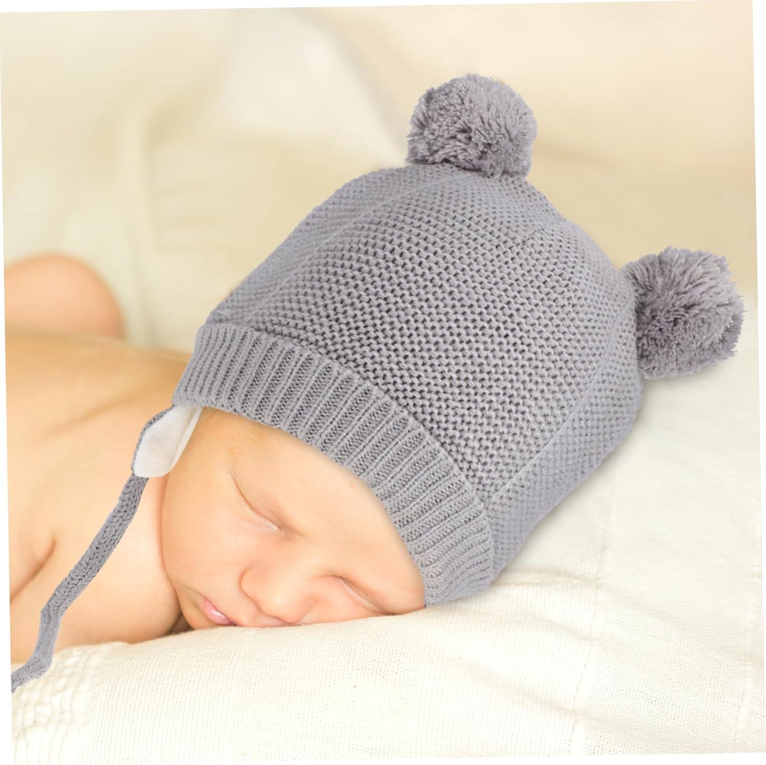Toddler Hat and Gloves Set, Fleece Lined Acrylic with Chin Straps Grey