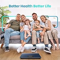 Vista 5 de Posture 550lb Capacity Digital Bathroom Scale High Precision Body Weight Scale Extra Wide Platform Large LED Display, and Durable 8mm Tempered Glass