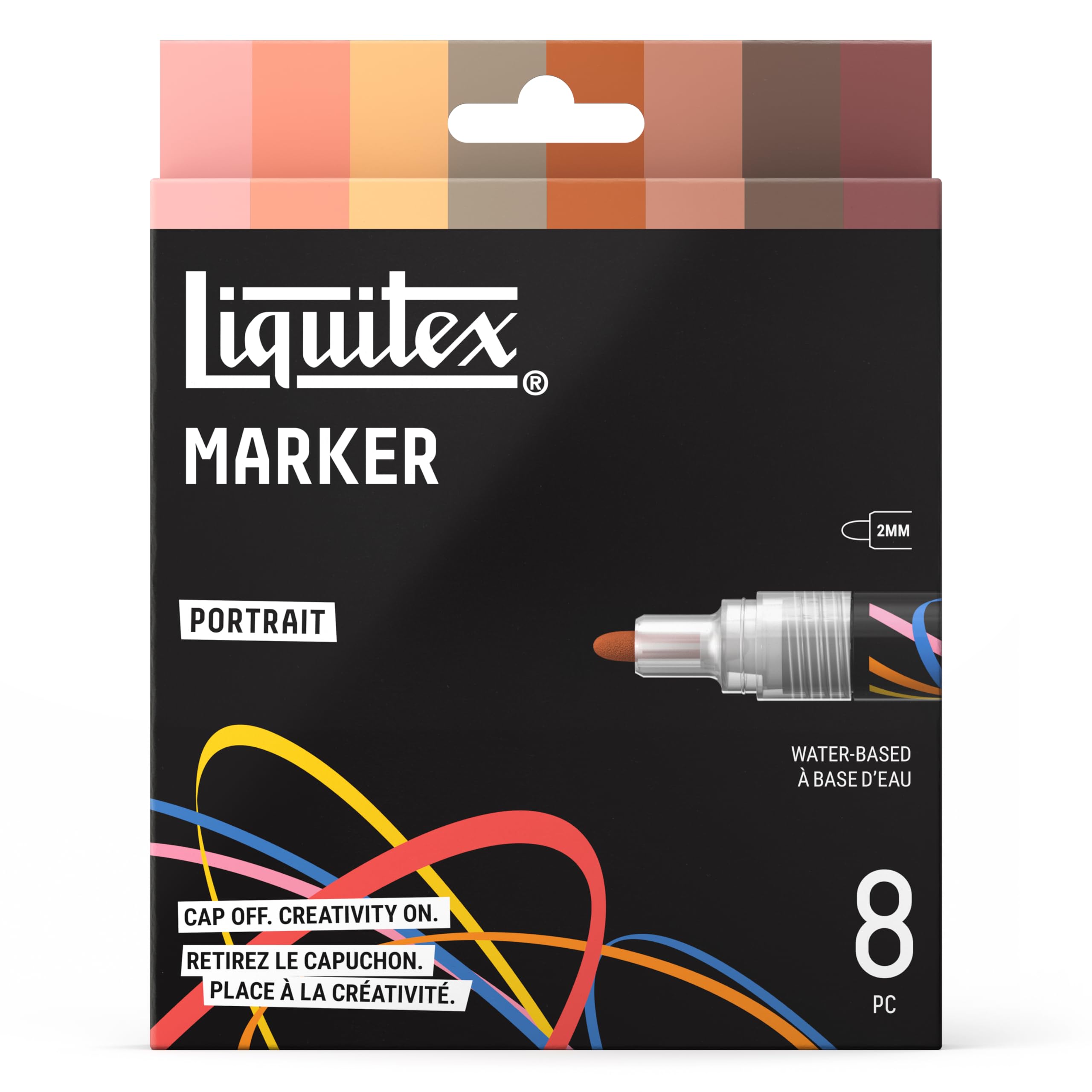 Liquitex Acrylic Paint Markers, Set of 8, Portrait Colors, 2mm Nibs
