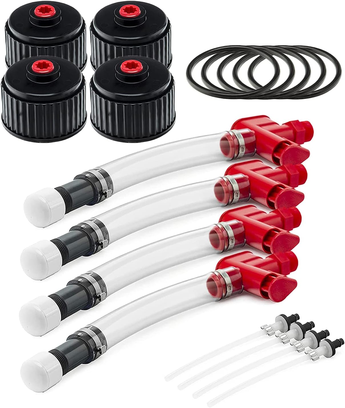 VP Racing Fuels 33320 Trigger Hose (4 Pack) with 3042 Utility Jug Cap (4 Pack) and 3043B Replacement O-Ring (5 Pack) - Fits VP Racing Fuels Utility Jugs, Motorsport and Sportsman Containers