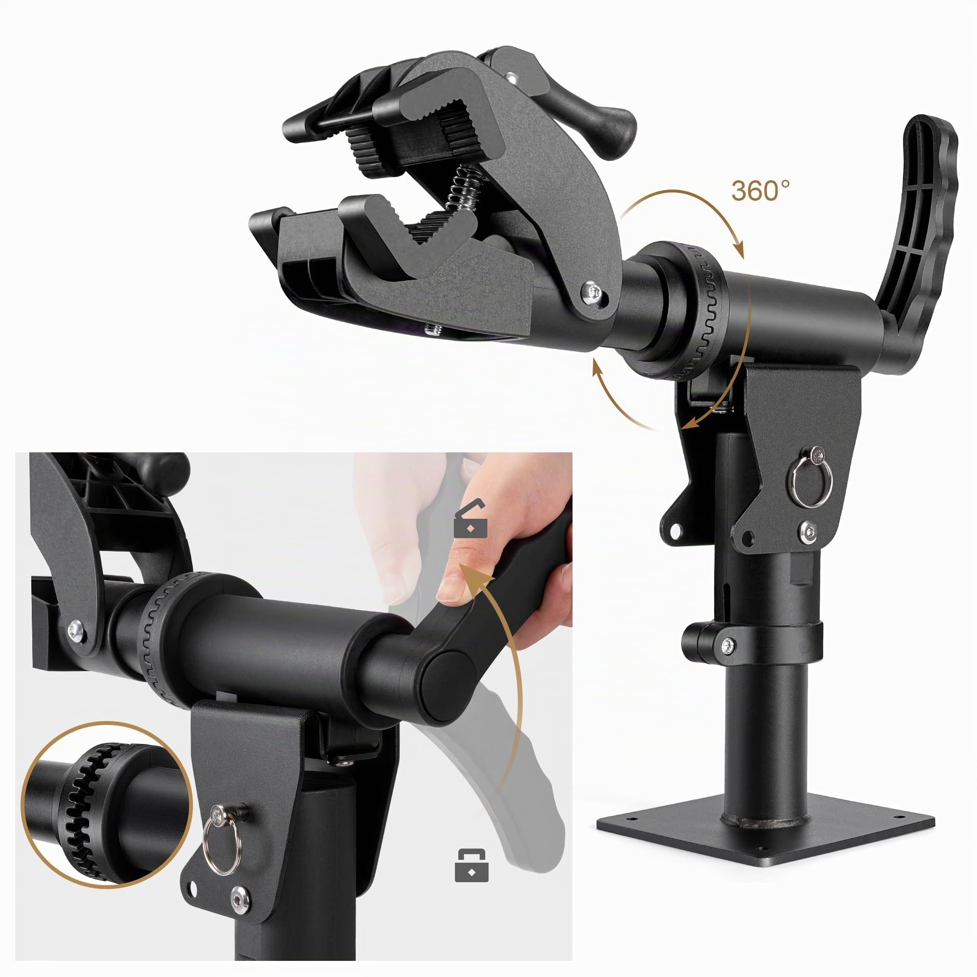 CXWXC La mesa de reparación de bicicletas tiene una capacidad de carga de 40 kg/88 lb, con un soporte giratorio de 360 grados. Es adecuada para bicicletas o bicicletas eléctricas