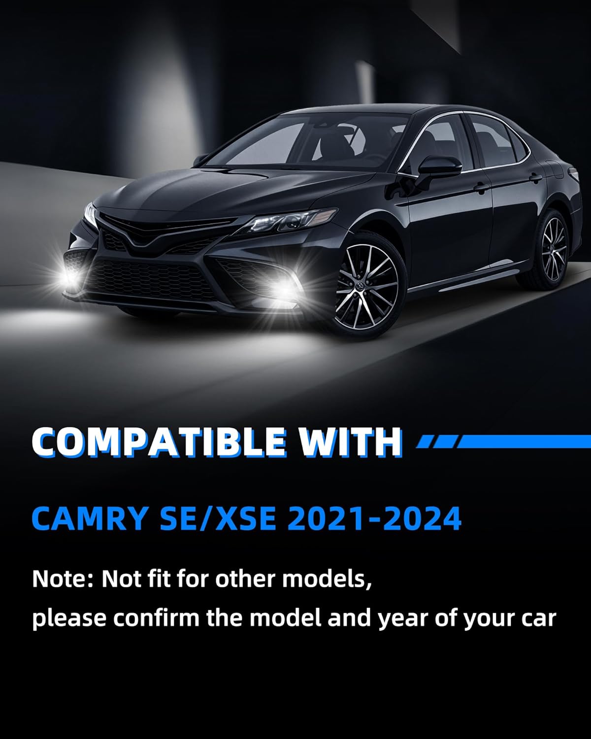 Sinoparcel LED Fog Lights Kit Assembly Compatible with CAMRY SE/XSE 2021 2022 2023 2024 TOYOTA,12V Driving Lamp with Housing,300% More Brightness than Halogen,Pack of 2