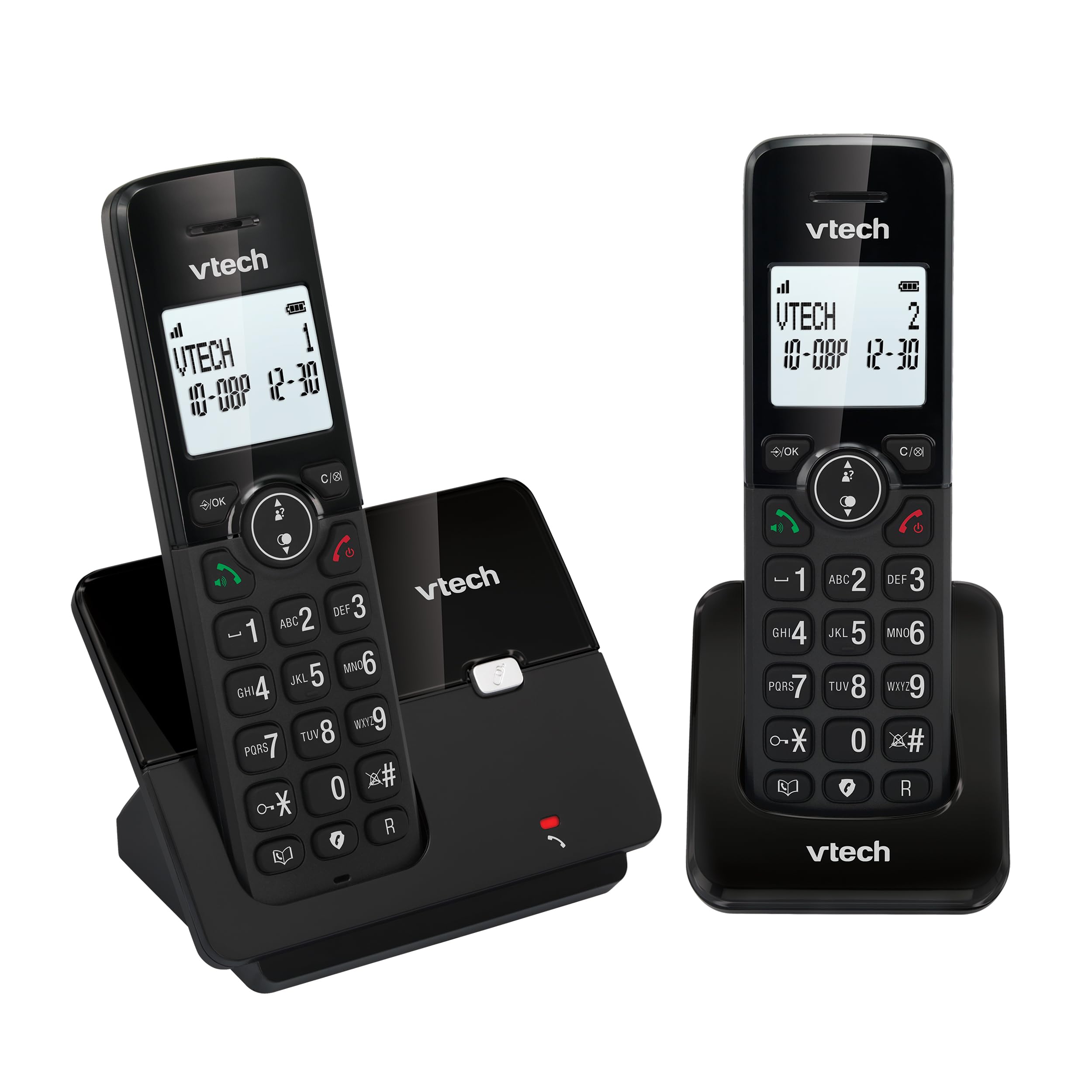VTECH CS2001 Telefono wireless DECT a 2 combinati per la casa con blocco chiamate indesiderate, lungo raggio affidabile fino a 300m, ID chiamante