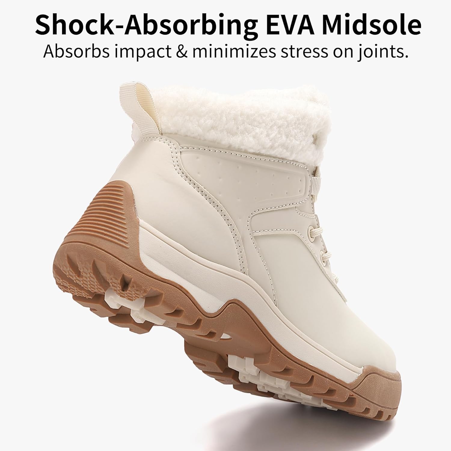 Womens Snow Boots Ankle Non-Slip Cold Weather Fur Lined Warm Winter Shoes - Image 5