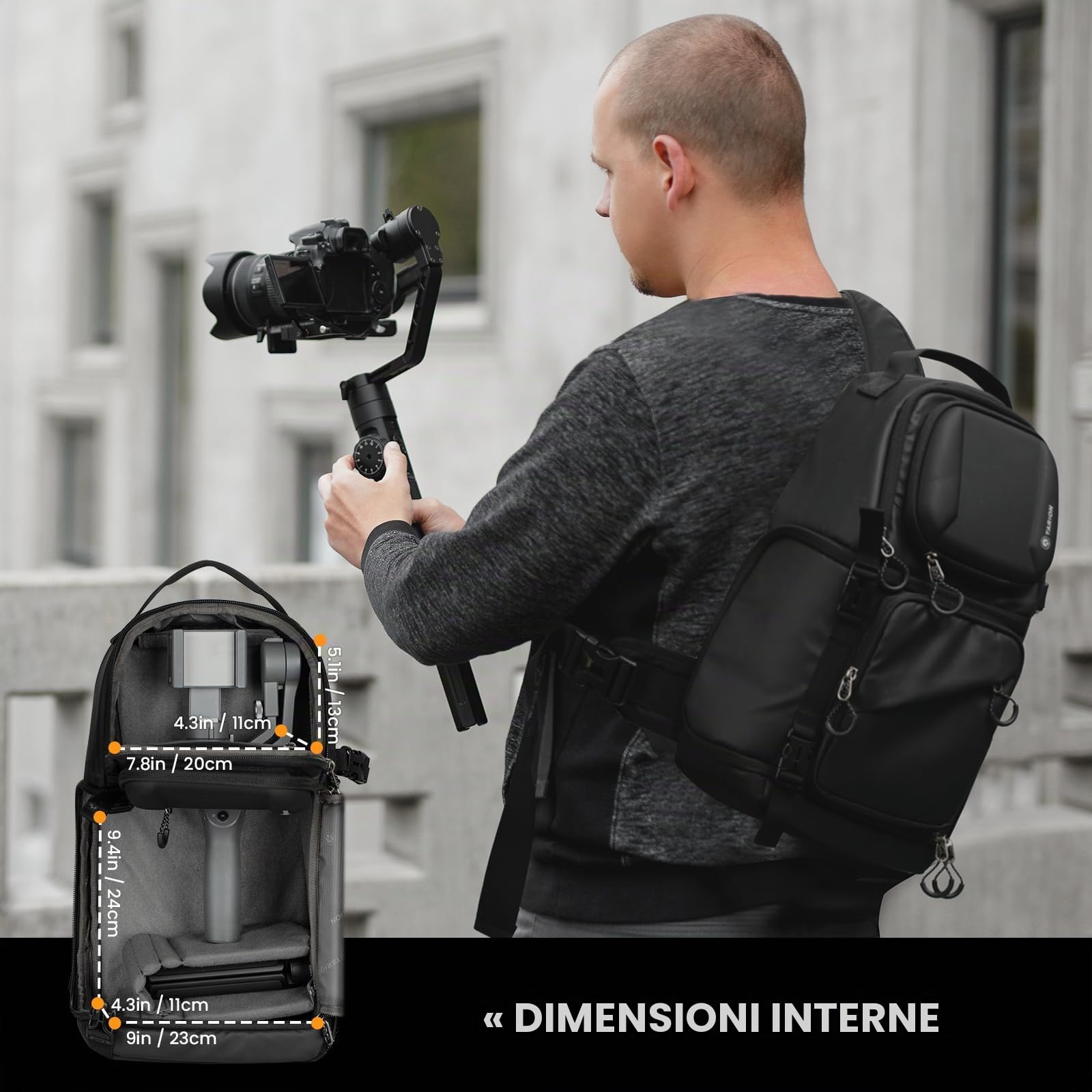 TARION Borsa Fotografica Fotocamera Monospalla: Borsa Macchina Fotografica Impermeabile Zaino Fotografico tracolla per fotocamera Compatibile con Fotocamera DSLR SLR Treppiede