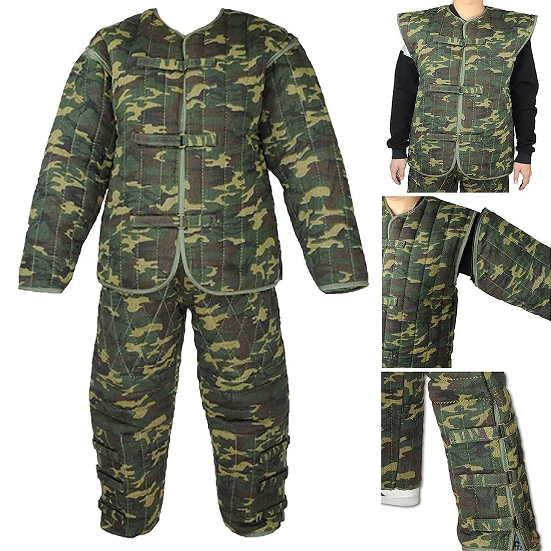 Traje profesional para mordeduras de perro para entrenamiento de policía, traje de entrenamiento de protección corporal con mangas para mordeduras de perro, ropa segura para entrenamiento K9
