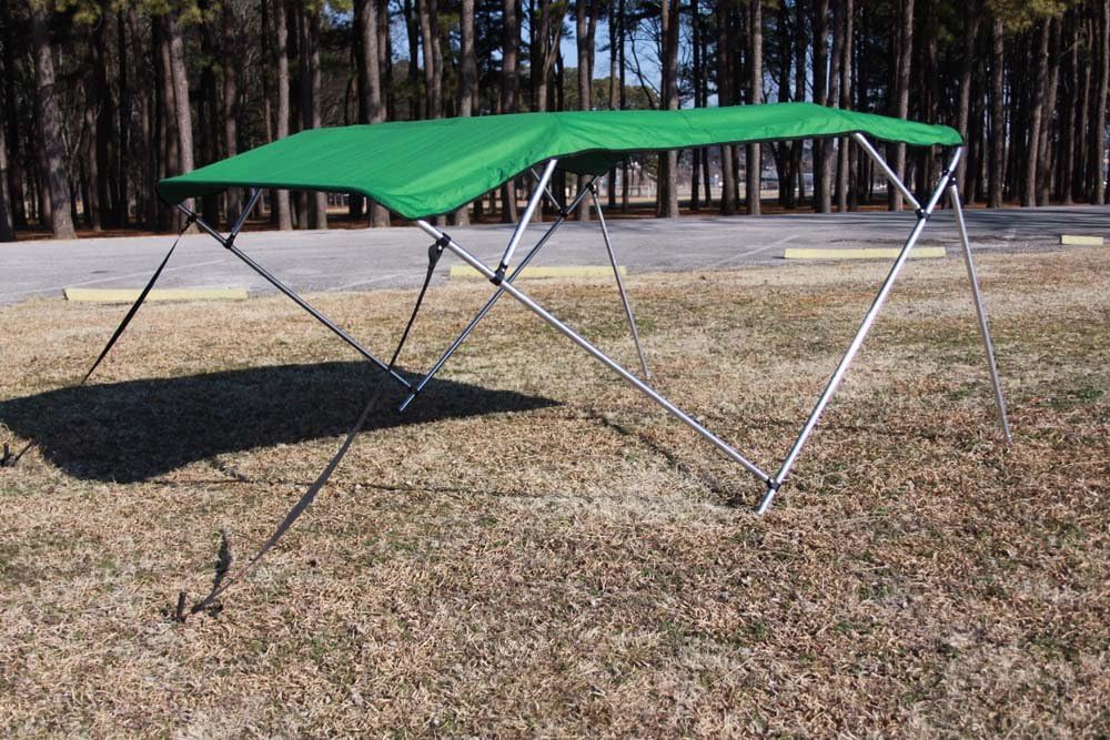 Vortex New Green Pontoon/Deck Boat 4 Bow Bimini Top 8' Long, 8' Wide 91-96" Wide, 54" High, Complete Kit, Frame, Canopy, and Hardware by Vortex
