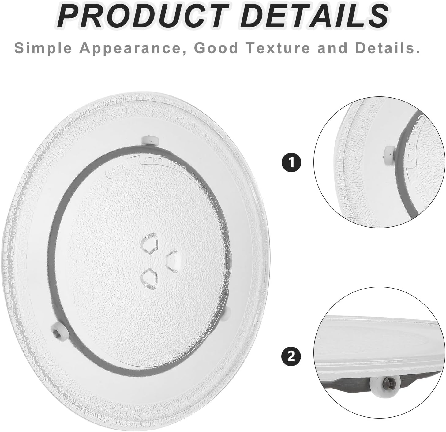 1 Set Clear Microwave Glass Turntable Plate Replacement - Round Glass Tray with Turntable Coupler, Roller Ring - 10'' Rotating Plate for Kitchen Accessory