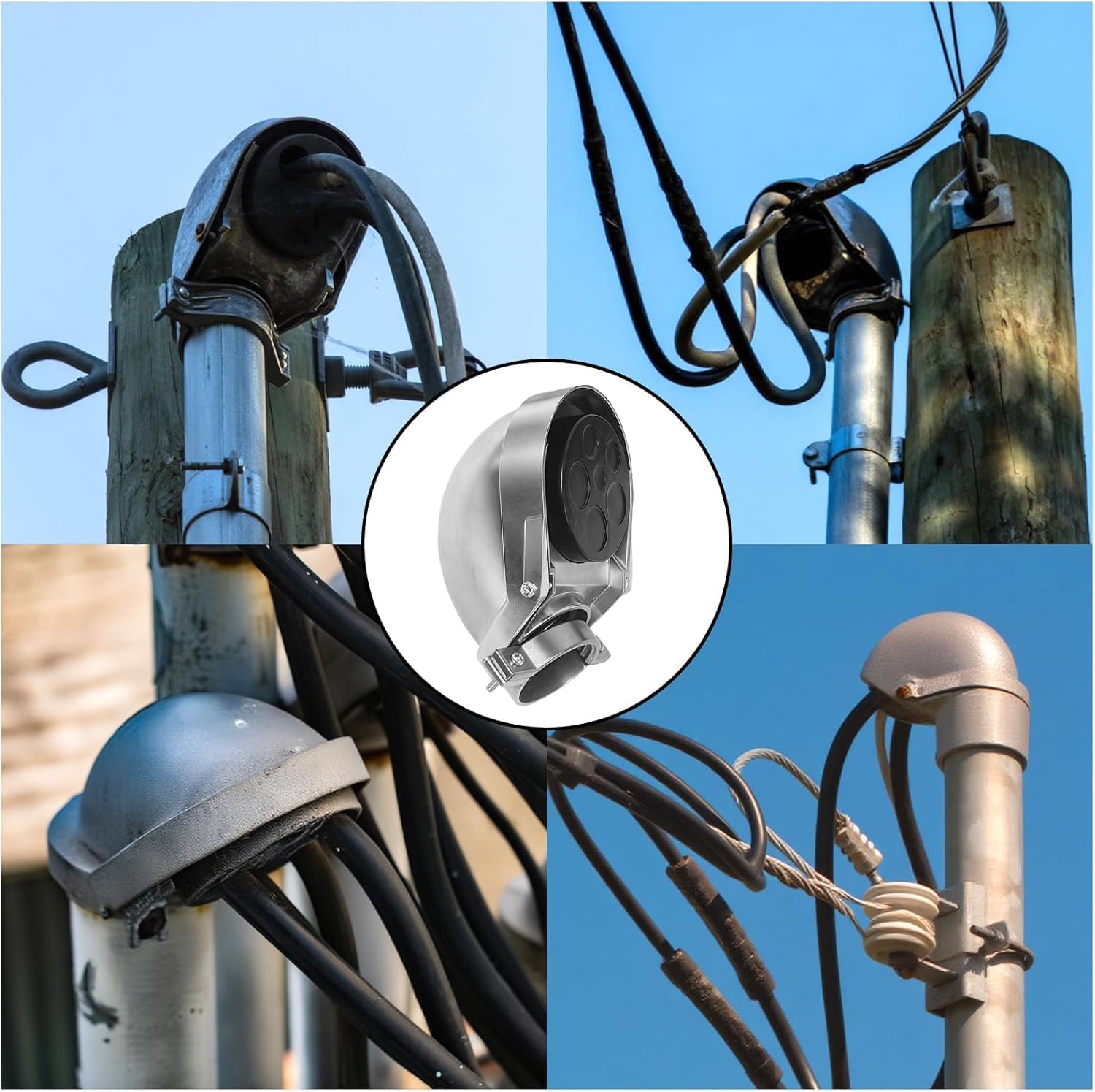 1 Inch Service Entrance Cap, 2 Pack Aluminum Weatherhead for Rigid IMC EMT Conduit, Overhead Service Drop Wire Connector, Outdoor Electrical Fitting for Residential & Commercial Use