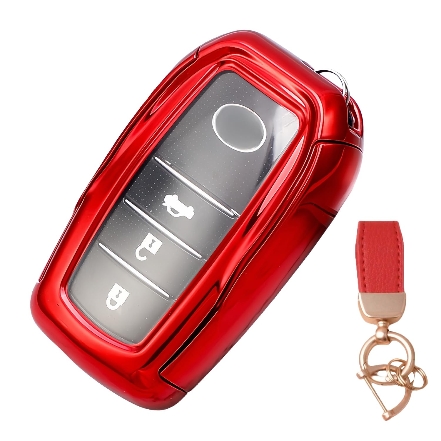 NEUHOO Autoaccessoire voor Toyota Corolla Cross 2020-2024 2025, sleutelhoes en sleutelhanger, siliconen sleutelhoes (blauw