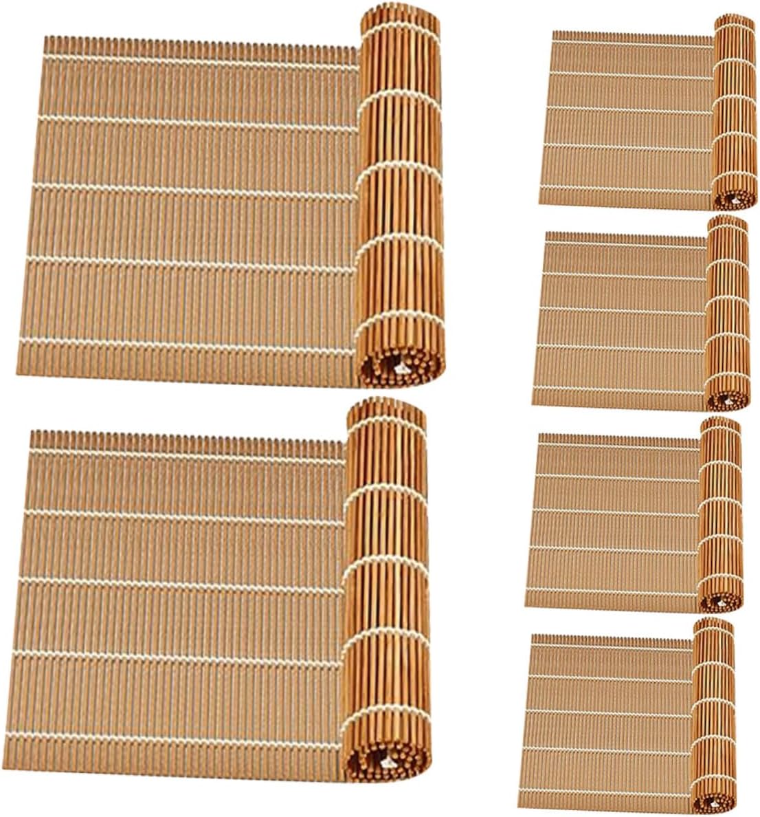 6pcs Bamboo Sushi Rolling Mats for Making Sushi, Foldable
