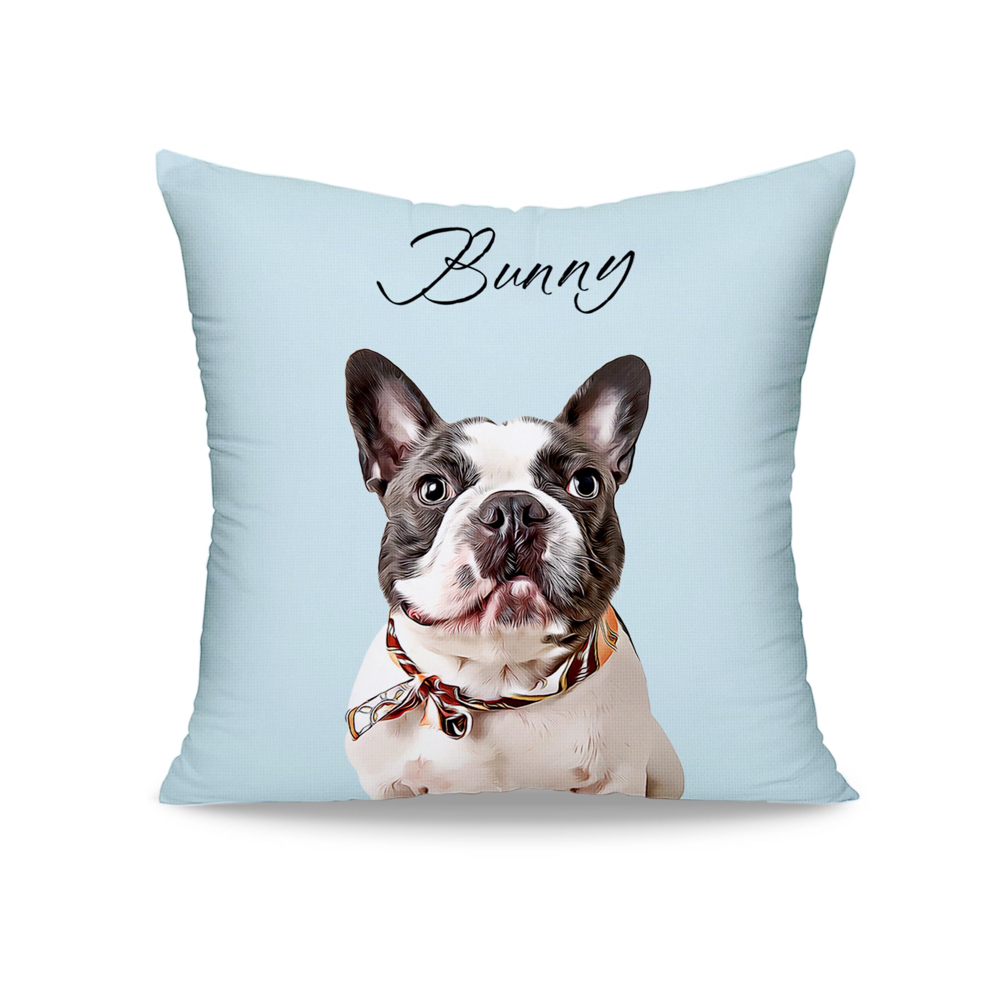 Funny DIY Personalized Pet Oil Painting Portrait from Photo Throw Pillow, Custom Dog Memorial Gifts for Loss of Dogs, Dog Cat Memorial Pillow,