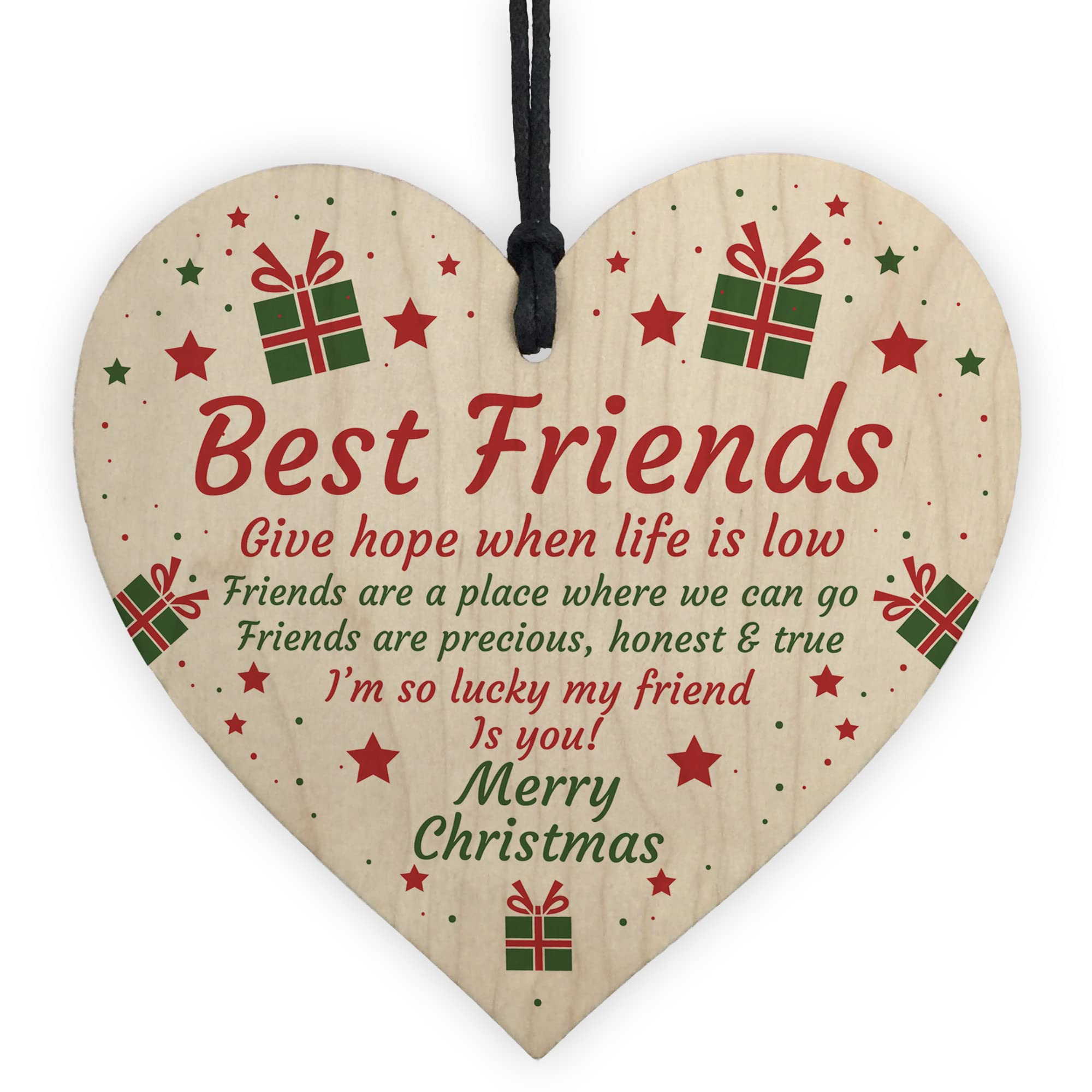Red Ocean Best Friend Poem Heart Christmas For Friend BFF Friendship For Him Her