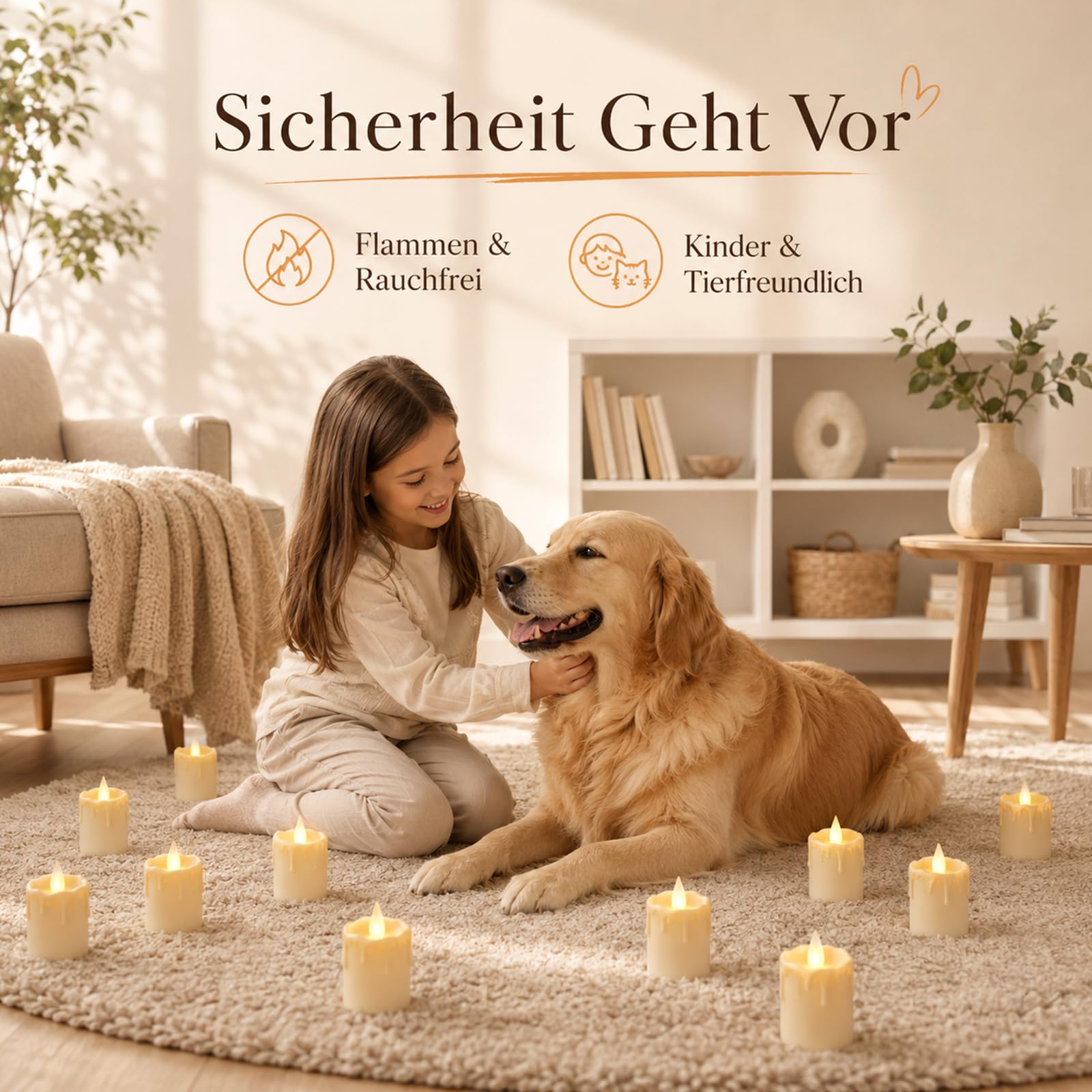 12 Stück Wiederaufladbare LED Teelichter mit Ladestation & Fernbedienung, Elfenbein Timerfunktion Flammenlose flackernde Kunststoff, für Party Zimmer Halloween Weihnachten Deko （200 Std. Laufzeit）