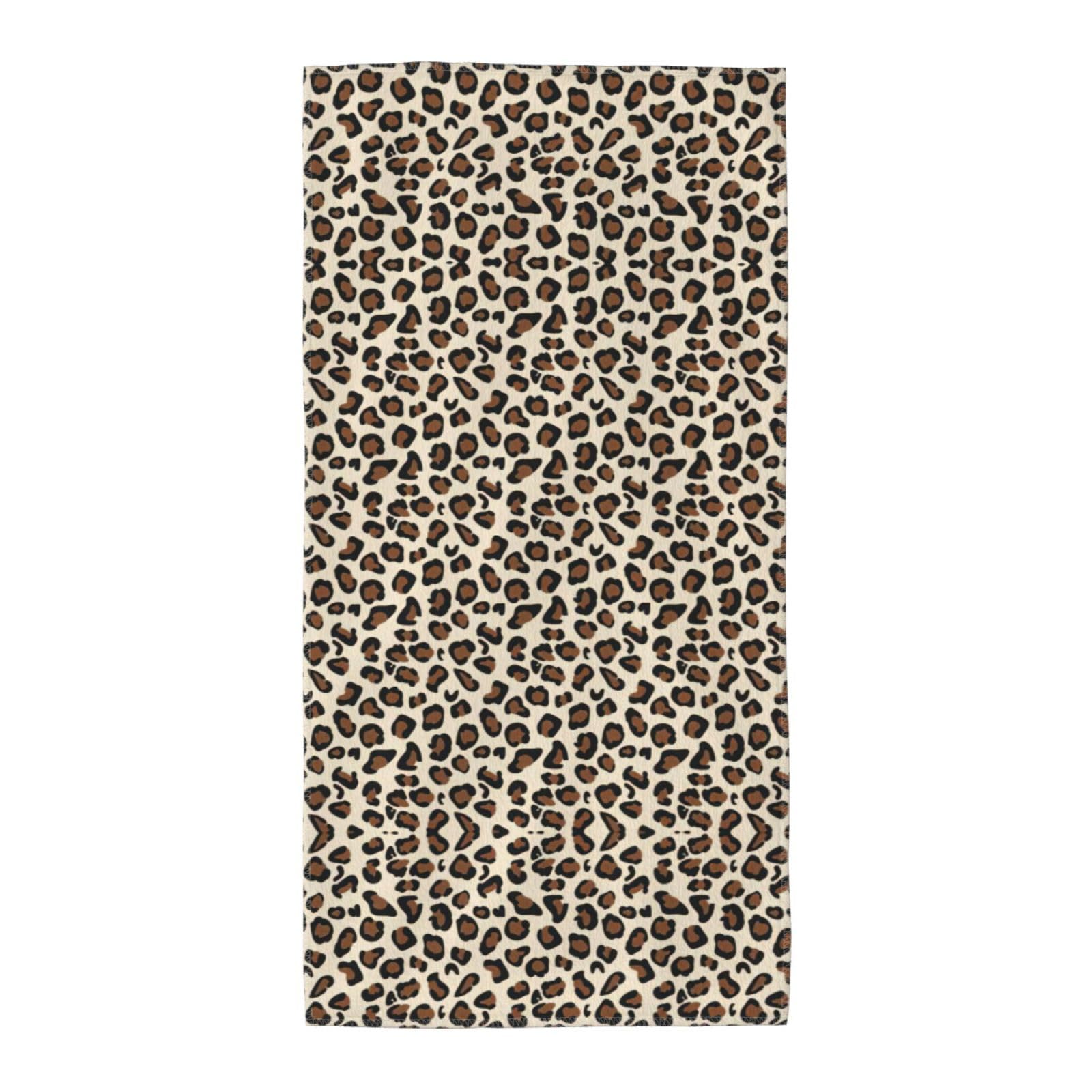 SDEGTHO Leopard Print Fashion Printed Bath Towel High Water Absorption For Hiking Trip