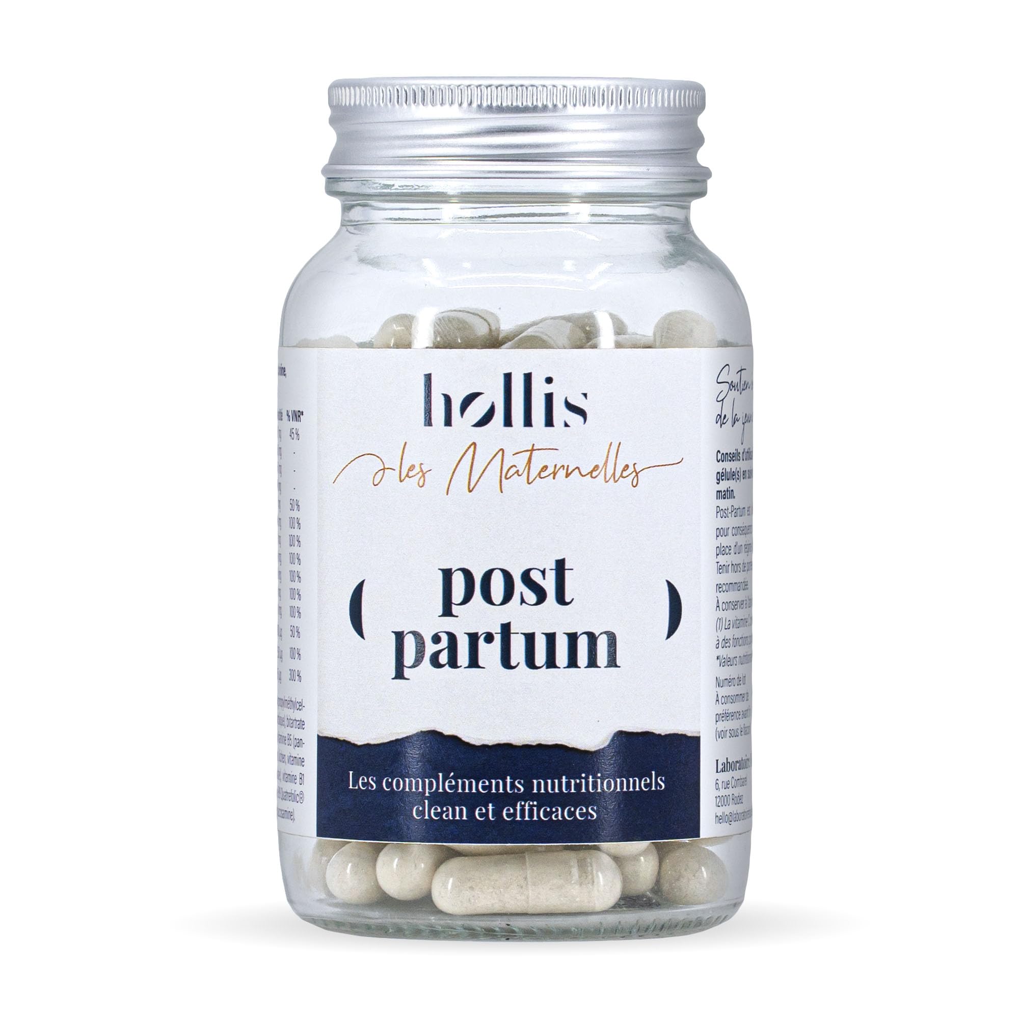 Hollis | Complément alimentaire Post Partum | 90 gélules | Reconstituer le niveau de vitamines
