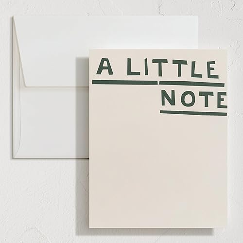 Minted Little Note - Juego de 10 tarjetas de notas planas y sobres para invitaciones y mensajes de agradecimiento escritos a mano, diseño