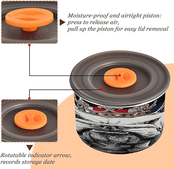 ALAZA Bulldog Crown British Flag Coffee Canister 30oz miniatura 5