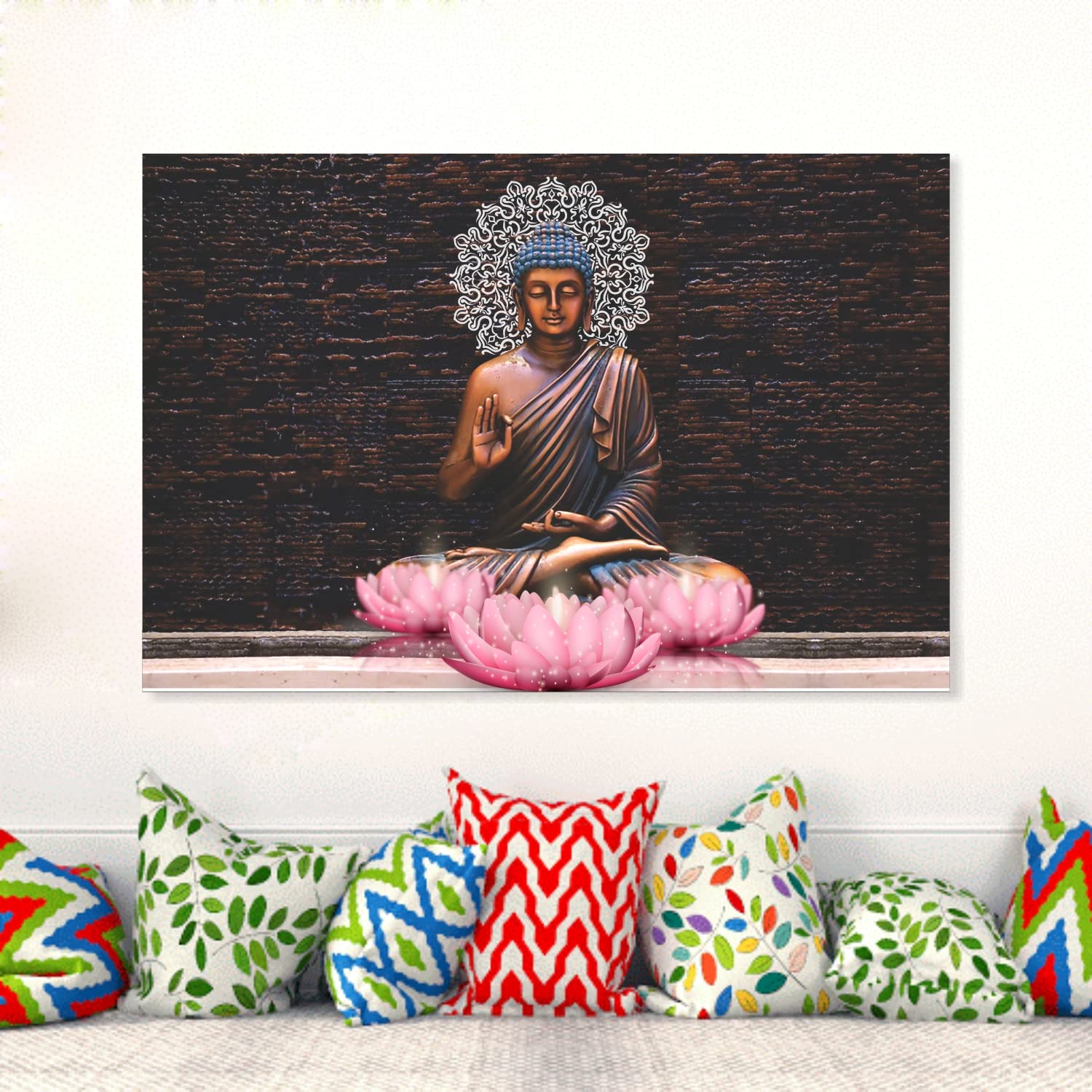 DivineDesigns™ PVC Vinyl Self-Adhesive Buddha Lotus Flower Vinyl Sticker for Living Room, Bedroom, Office Wall Decoration (24 X 35 INCH) Pack 1 (B0BCQYPFFT) Amazon Price History, Amazon Price Tracker