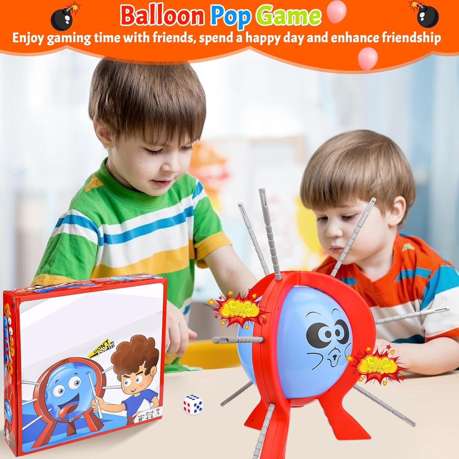 Desktop Balloon Game, Interactive Balloon Burst Game for Kids & Adult, BoomBoom Party Pop the Balloon Family Gathering - Image 3