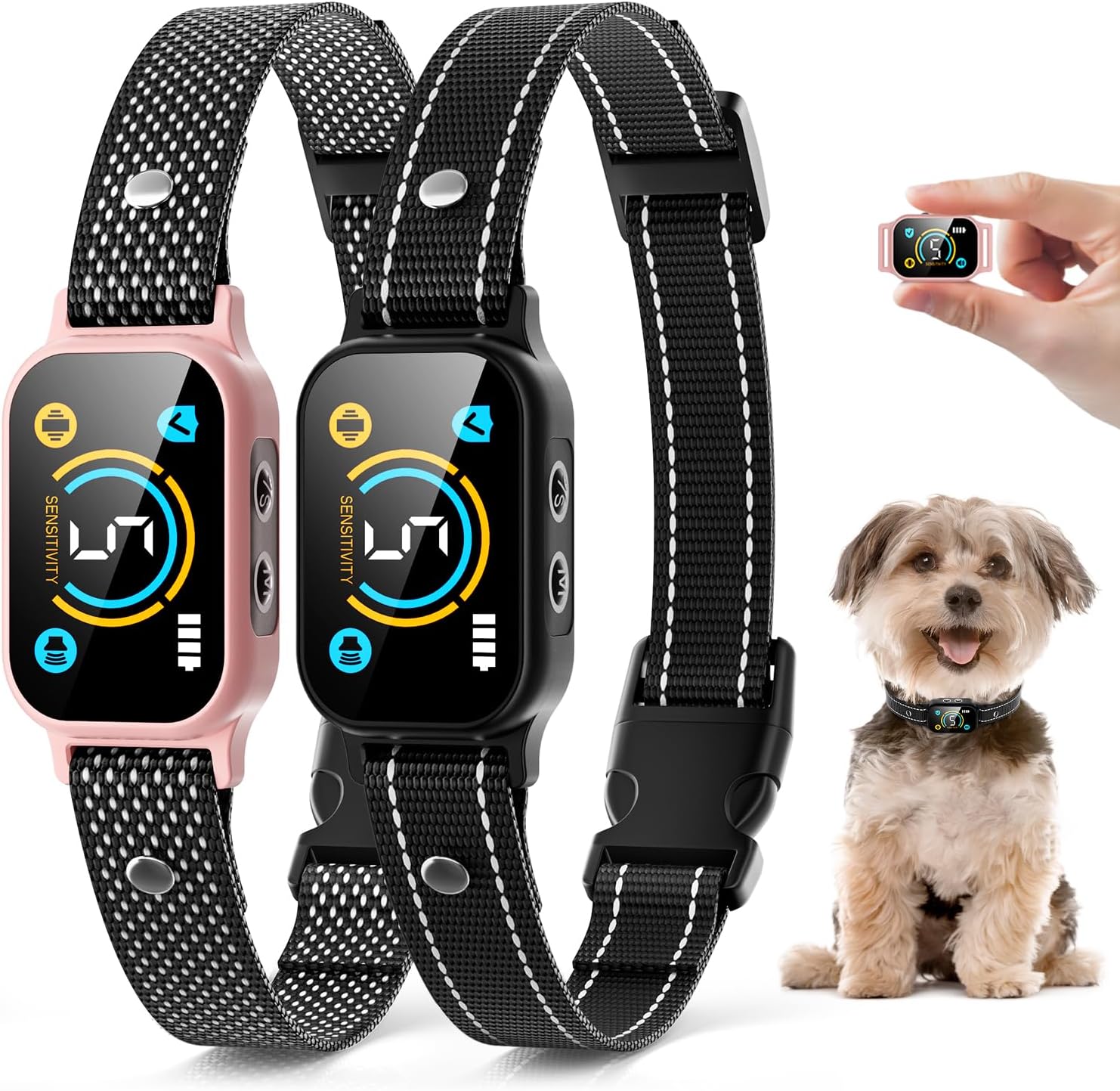 2 Pack Bark Collar for Small Dogs with 5 Sensitivity Levels