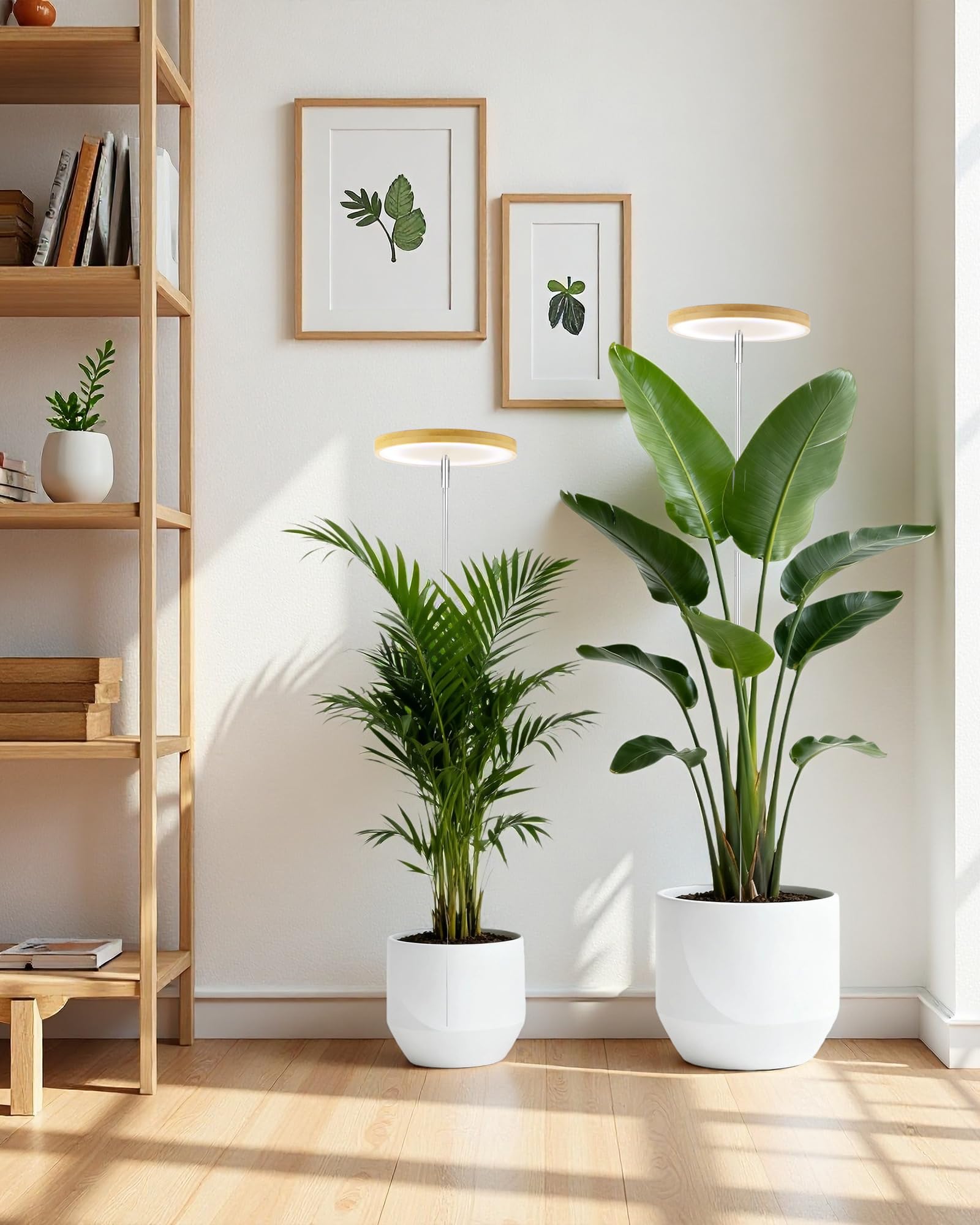 Yadoker Luz LED de crecimiento, espectro completo para plantas de interior, altura ajustable, temporizador automático, bajo voltaje seguro, ideal para plantas grandes
