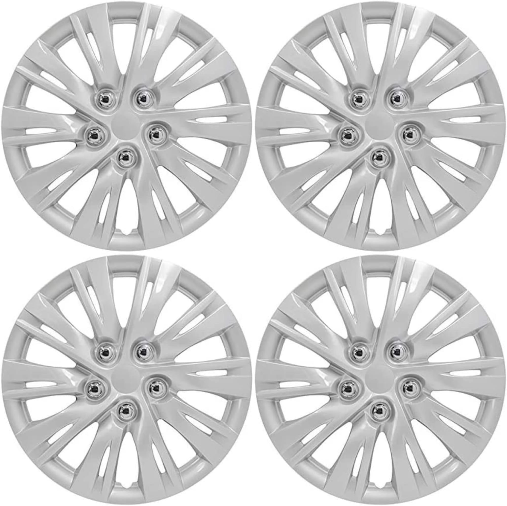 Amazon.com: Wheel Covers Hubcaps; 16 Inch; 10 Split Spoke; Silver Color ...