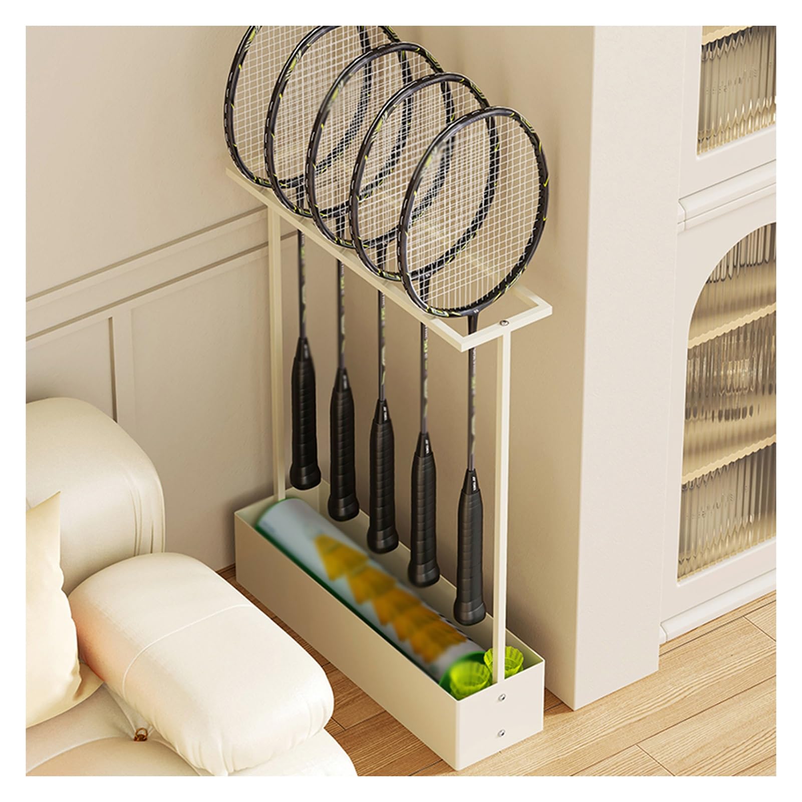 Generico Supporto per Racchette da Badminton, Supporto per Racchette da Tennis, Supporto per Racchette da Tennis. Supporto per Racchette da Badminton Nero/Bianco. Supporto per Racchette da Tennis. PE