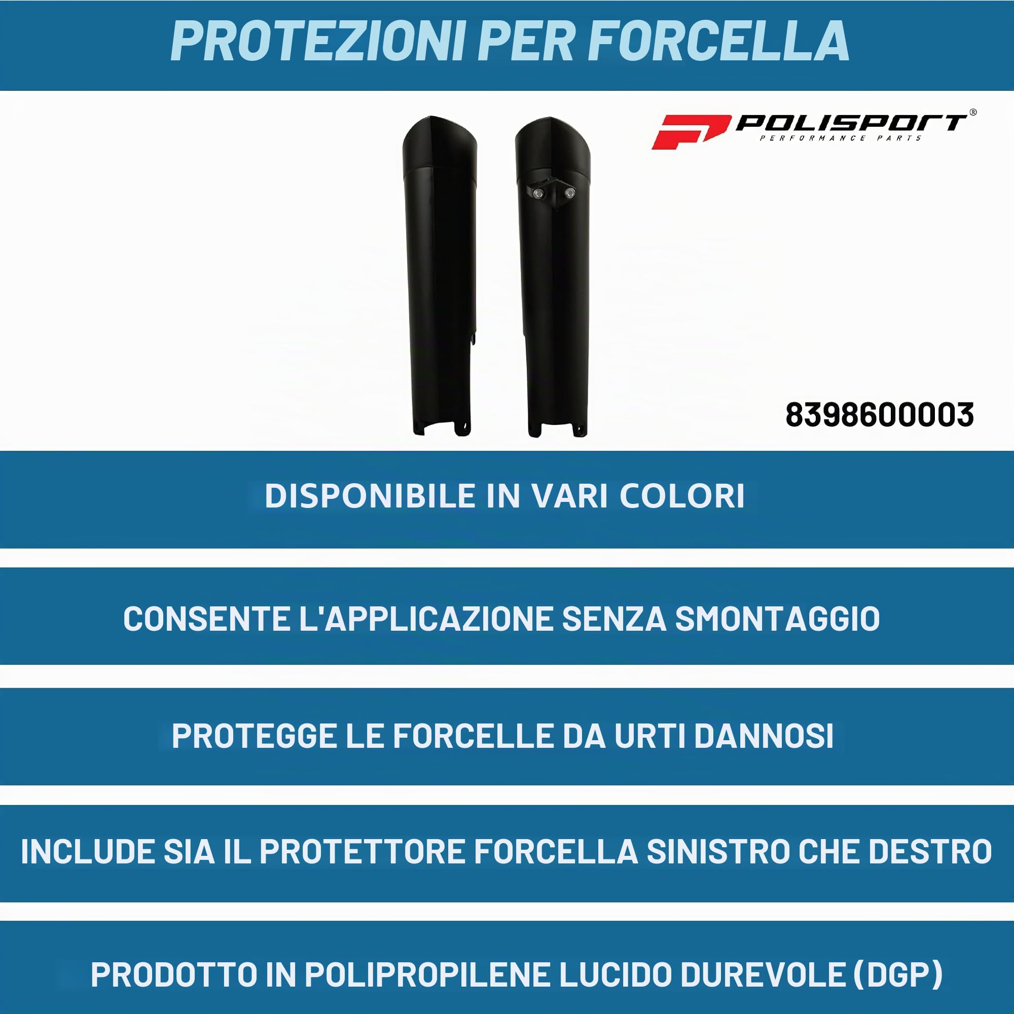 Protezioni di Forcella POLISPORT Nero KTM SX/SX - F - Nuovo