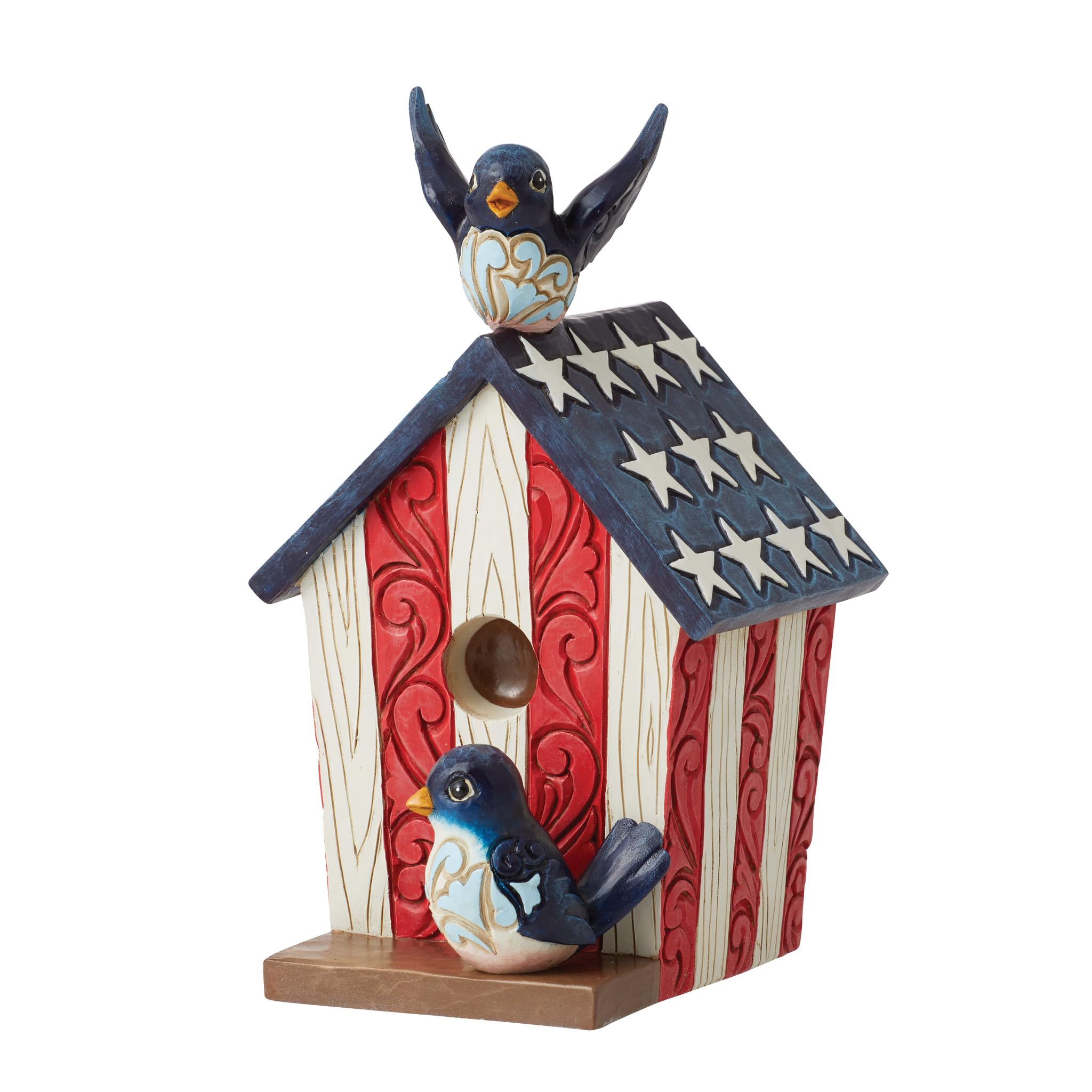 Enesco Jim Shore Heartwood Creek Four Seasons patriotische dekorative Vogelhaus-Figur, 13 cm