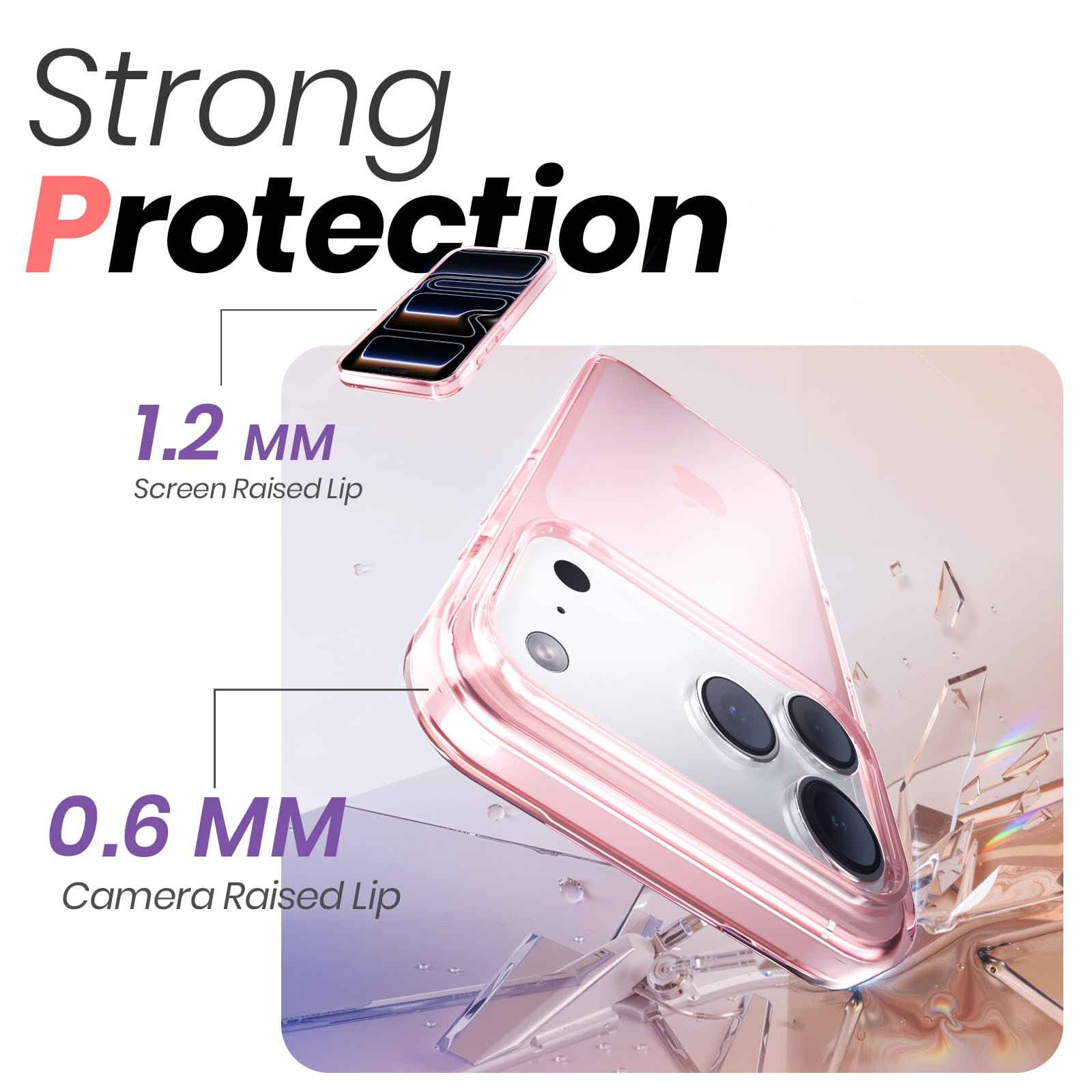 Amazon.co.jp: Myselect iPhone 17 Pro Max 用 ピンク ケース - クリア