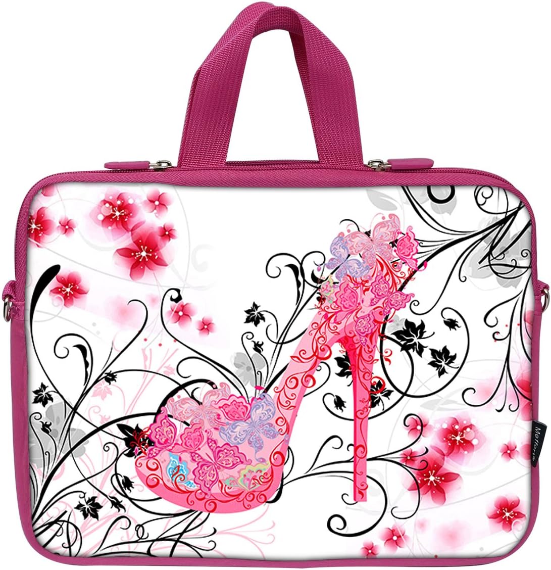 Meffort Inc 15 15.6 Inch Neoprene Laptop Bag Ultrabook Carrying Sleeve with Hidden Handle, Pink Color Matching - High Heel