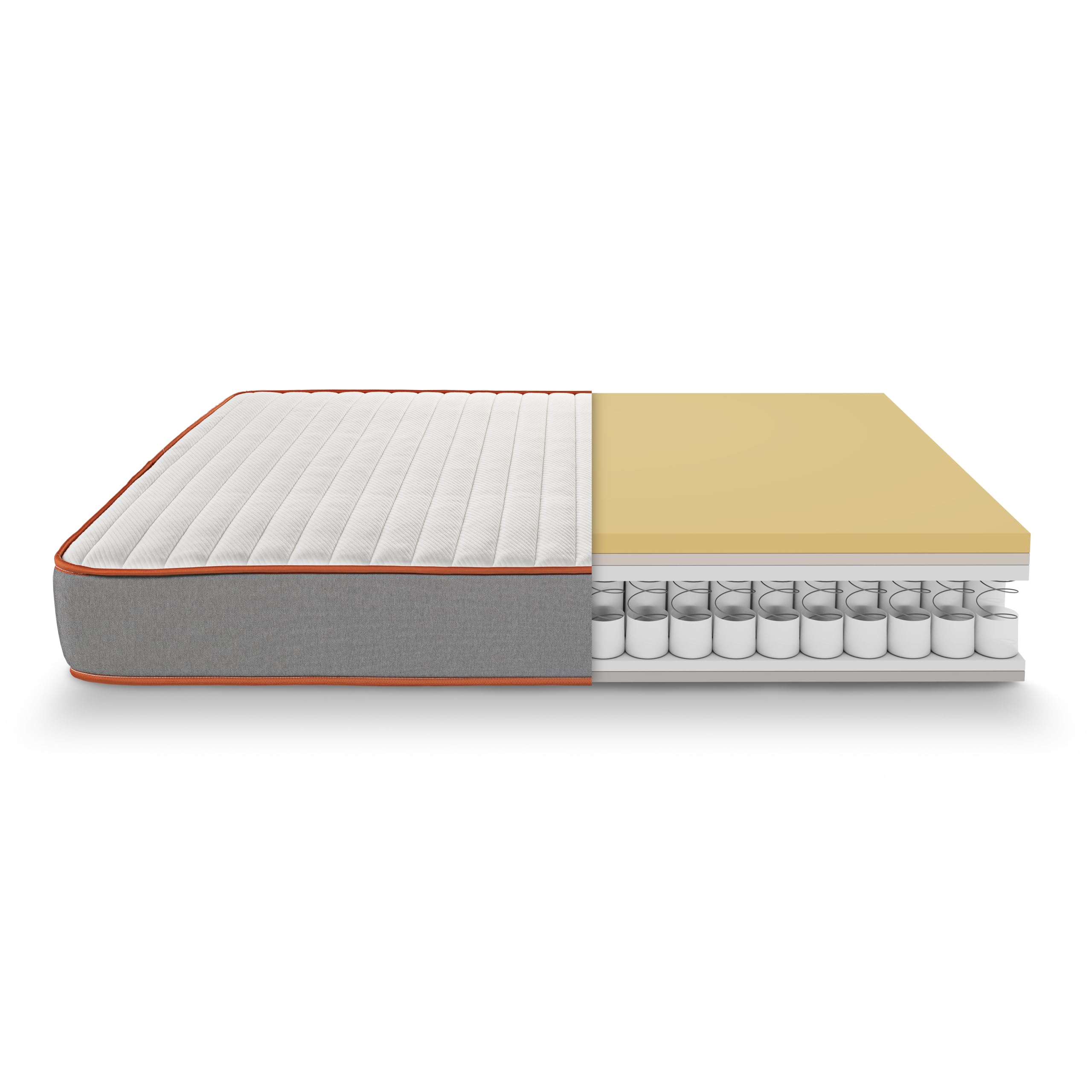 What The Sleep | Colchón Sostenible Premium Híbrido Muelles Ensacados-Visco 24cm y Canapé Abatible Natural | Entrega, Montaje en Domicilio y Retirada Usado Incluida | 90x190 | Pack Descanso Funk