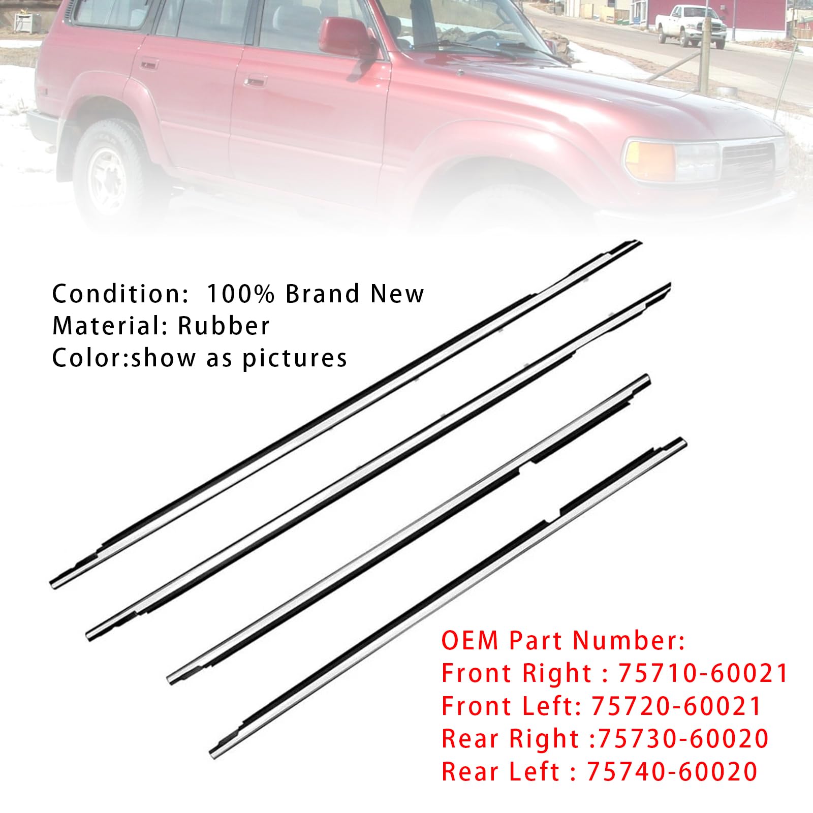 4PCS Door Belt Molding für Toyota für Land Cruiser für Lexus LX450 FJ80/ FZJ80/ HDJ80