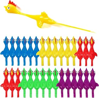 Slingshot Rubber Chicken Flick Flying Flingers Stress Gag Toys, Funny Christmas Stuffers Easter Chicks Novelty Gifts for Kids (Multi-color 30 Pcs)