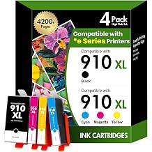910XL 910 8015e Ink Cartridges Combo Pack Replacement for HP Printer 8025e 910XL/910 Black and Color Multipack for OfficeJet Pro 8015e 8025e 8020 8028e 8035e 8020e 8034e 8028 8025 8010