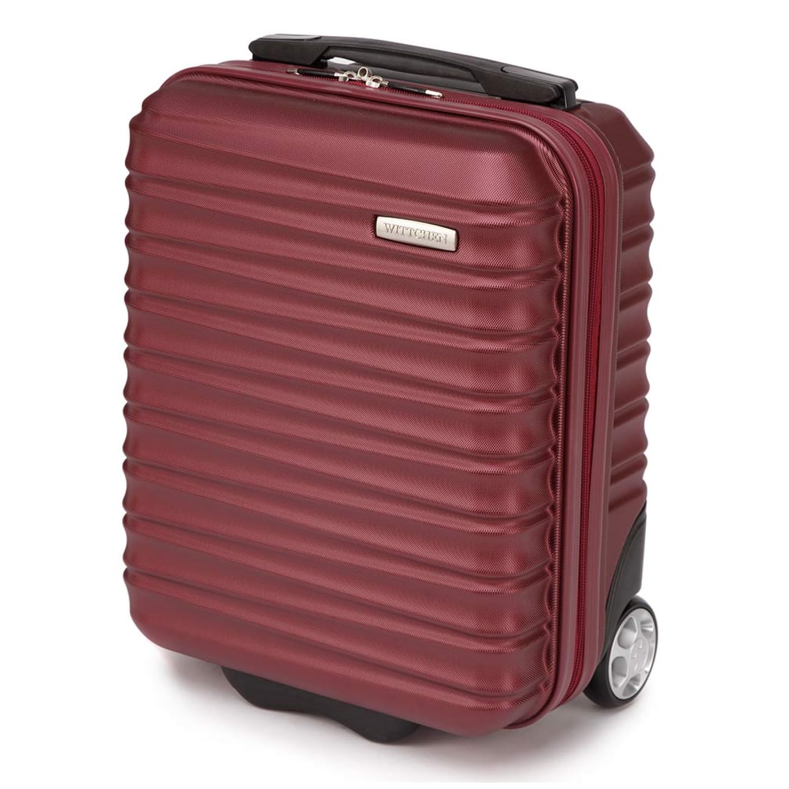 WITTCHEN valigia da viaggio piccola da cabina bagaglio a mano a rotelle guscio duro in ABS con 2 ruote standard maniglia telescopica Groove Line valigia piccola maroon Ryanair/ITA Airways/easyJet