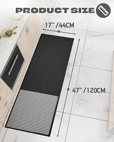 Miniatura 2 de Tapete de cocina, de goma antideslizante, lavable, absorbente para piso, lavable a máquina, para frente del fregadero, puerta, lavandería, entrada,